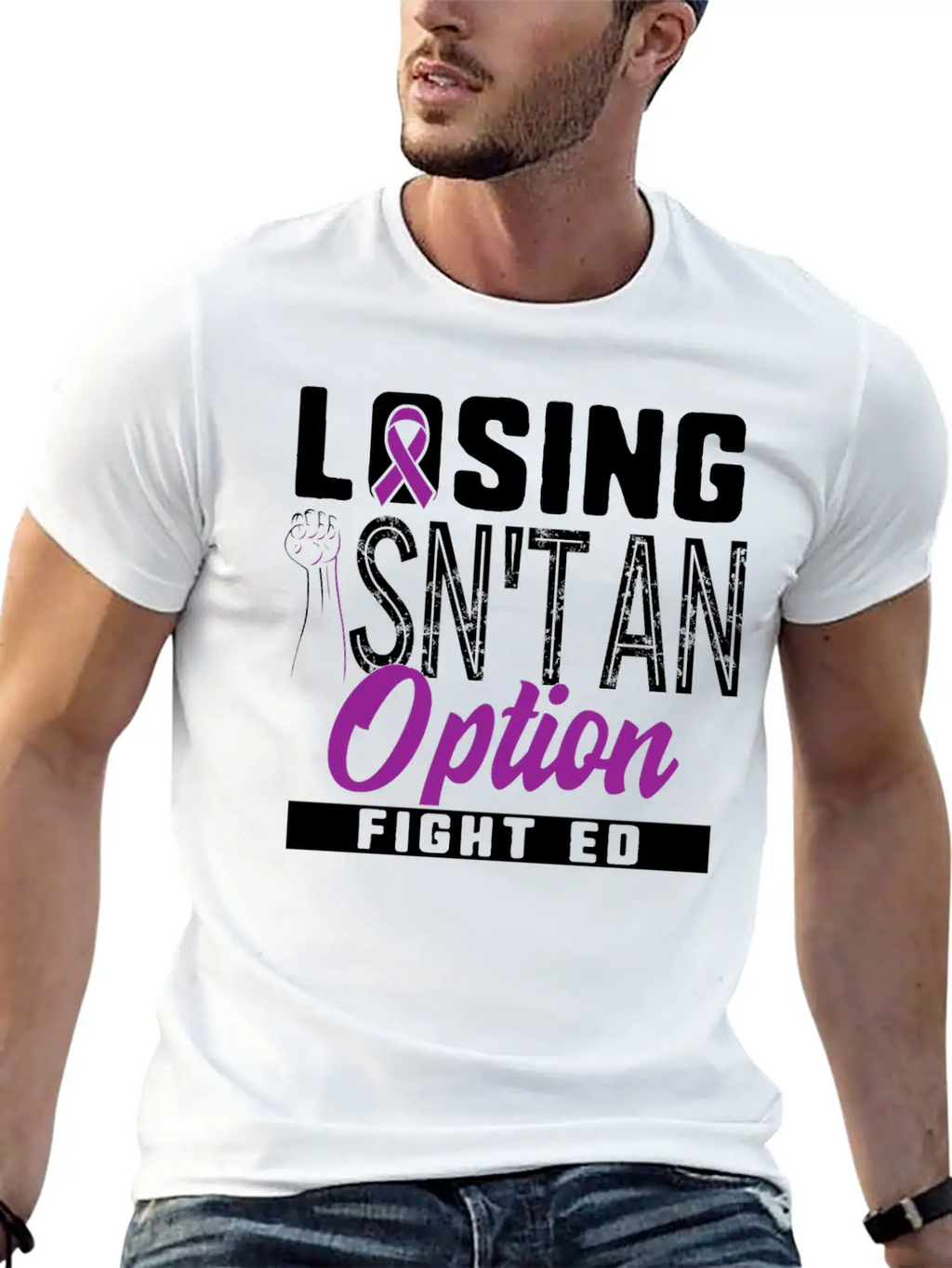 Eating Disorder Recovery Shirt Losing Isn't Modern Fit Casual T-Shirt – Clean And Versatile Design
