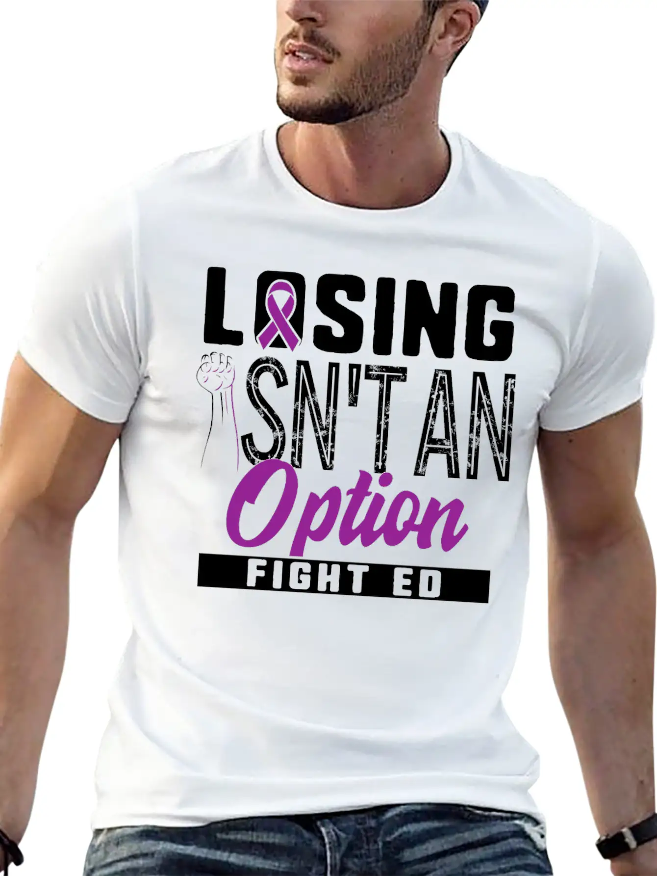 Eating Disorder Recovery Shirt Losing Isn't Modern Fit Casual T-Shirt – Clean And Versatile Design