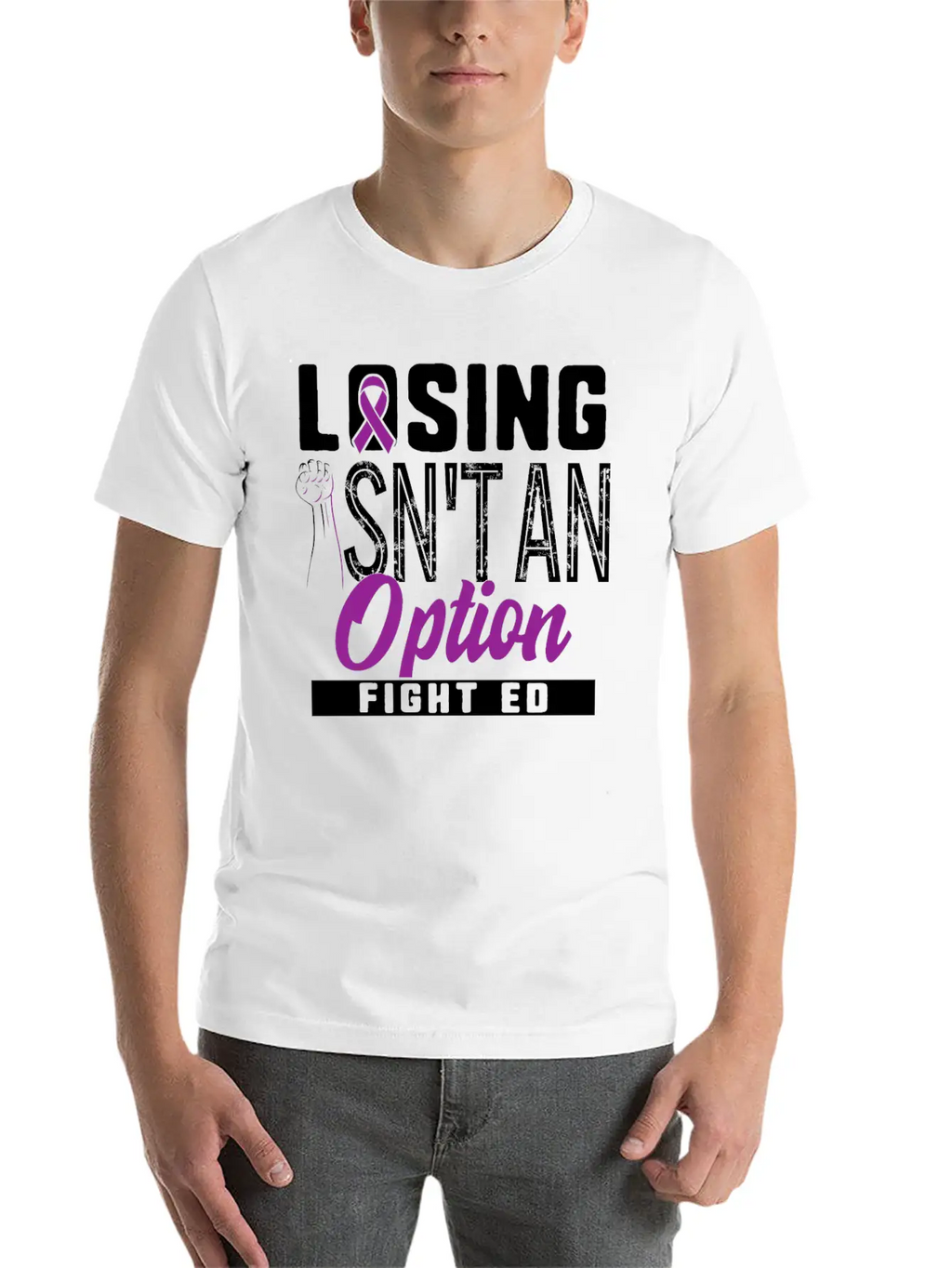 Eating Disorder Recovery Shirt Losing Isn't Modern Fit Casual T-Shirt – Clean And Versatile Design