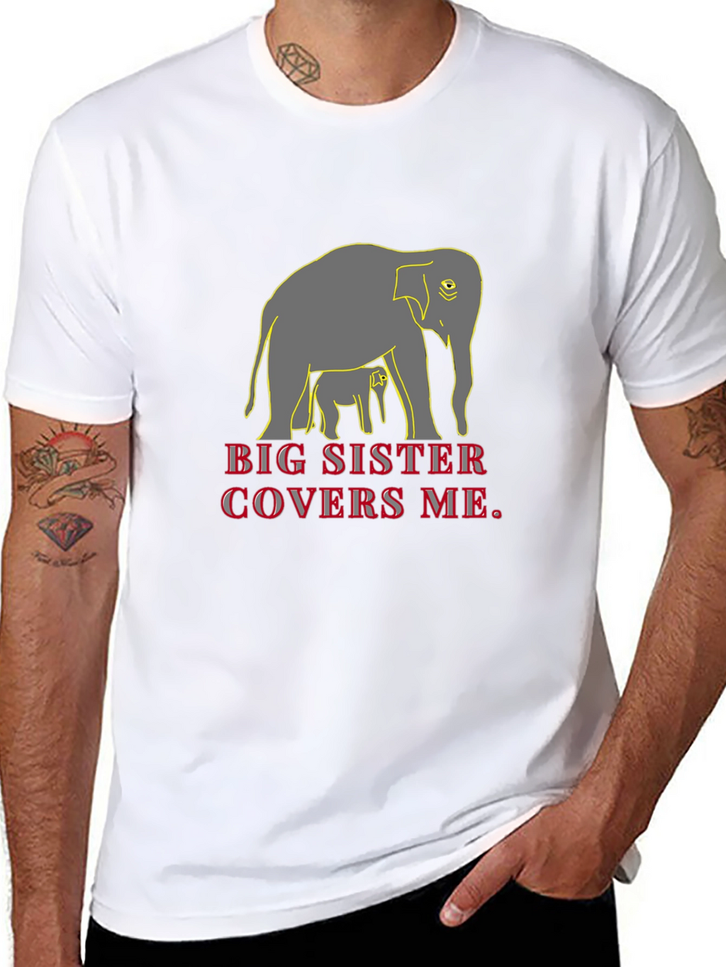 Big Sister Elephant Graphic T-Shirt