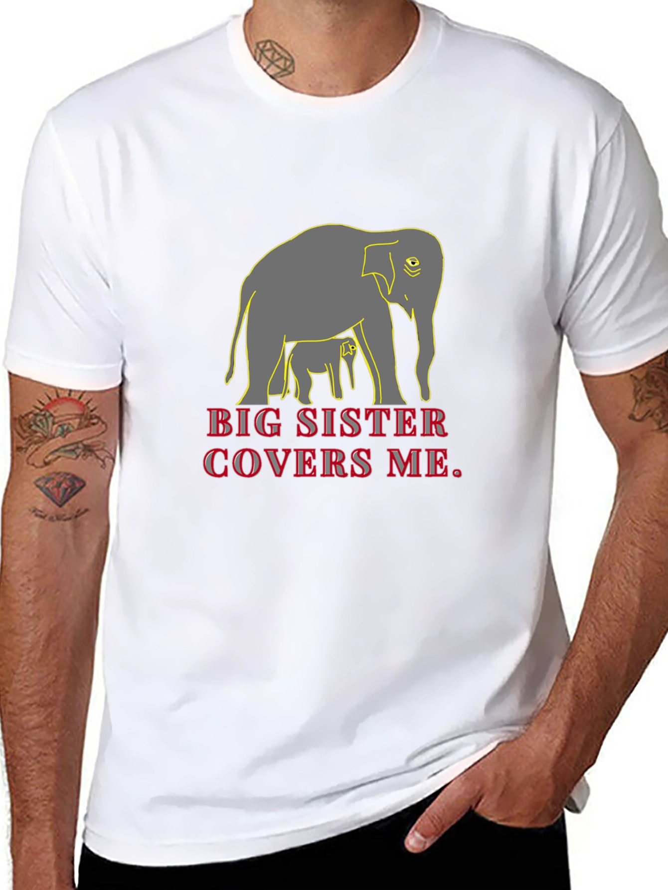 Big Sister Elephant Graphic T-Shirt