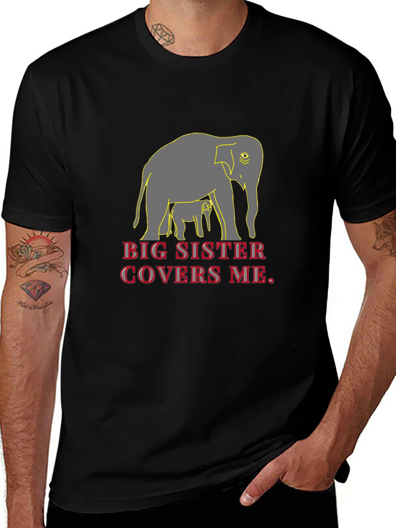Big Sister Elephant Graphic T-Shirt