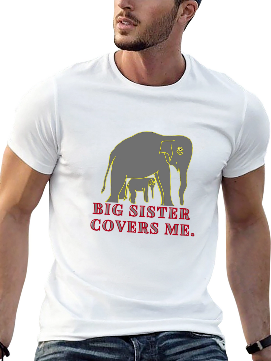 Big Sister Elephant Graphic T-Shirt