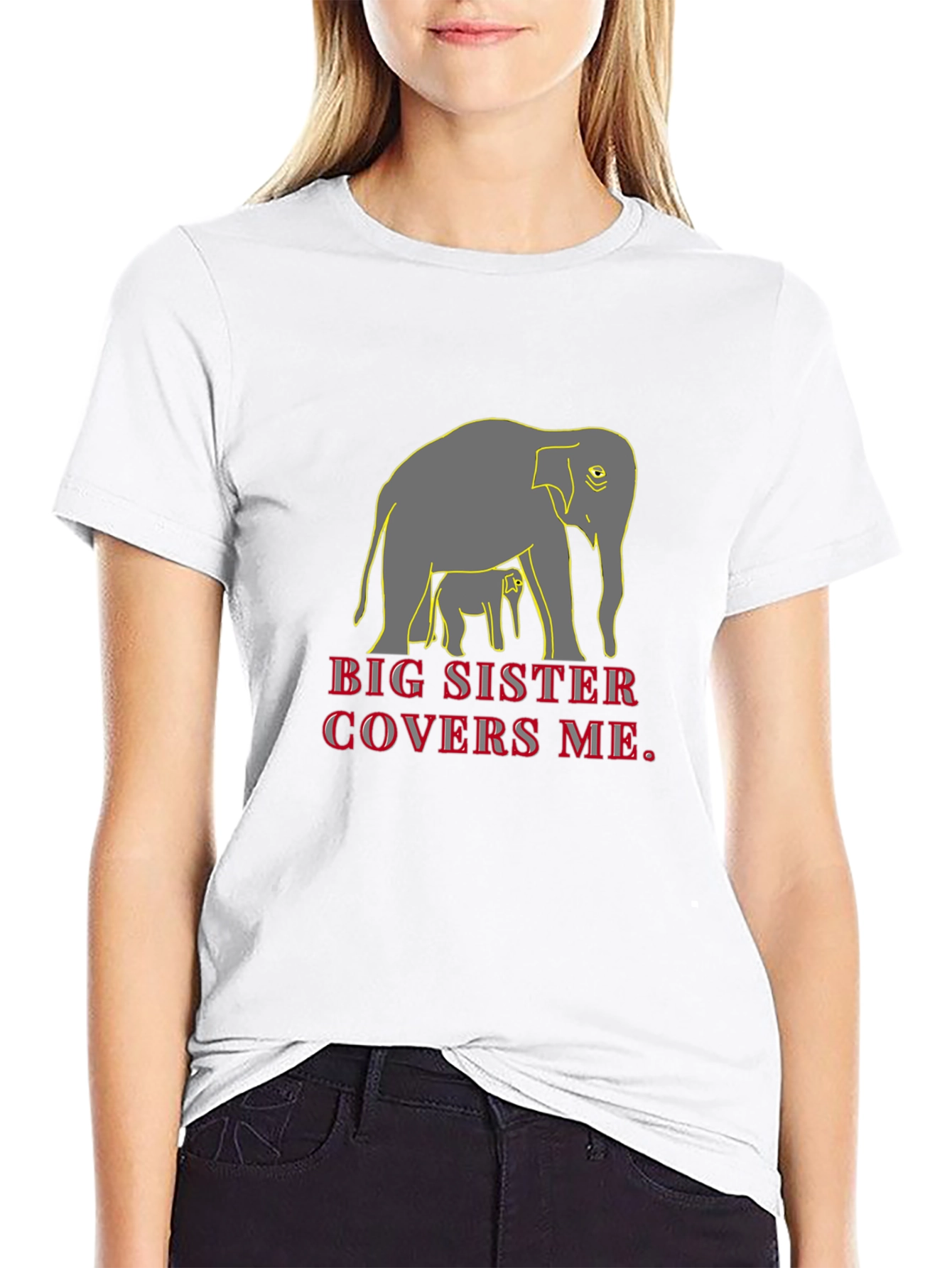 Big Sister Elephant Graphic T-Shirt