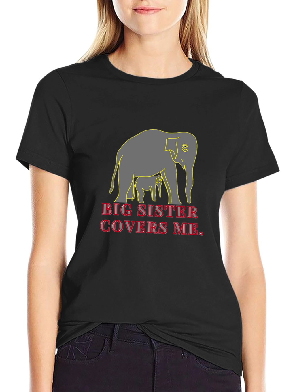 Big Sister Elephant Graphic T-Shirt