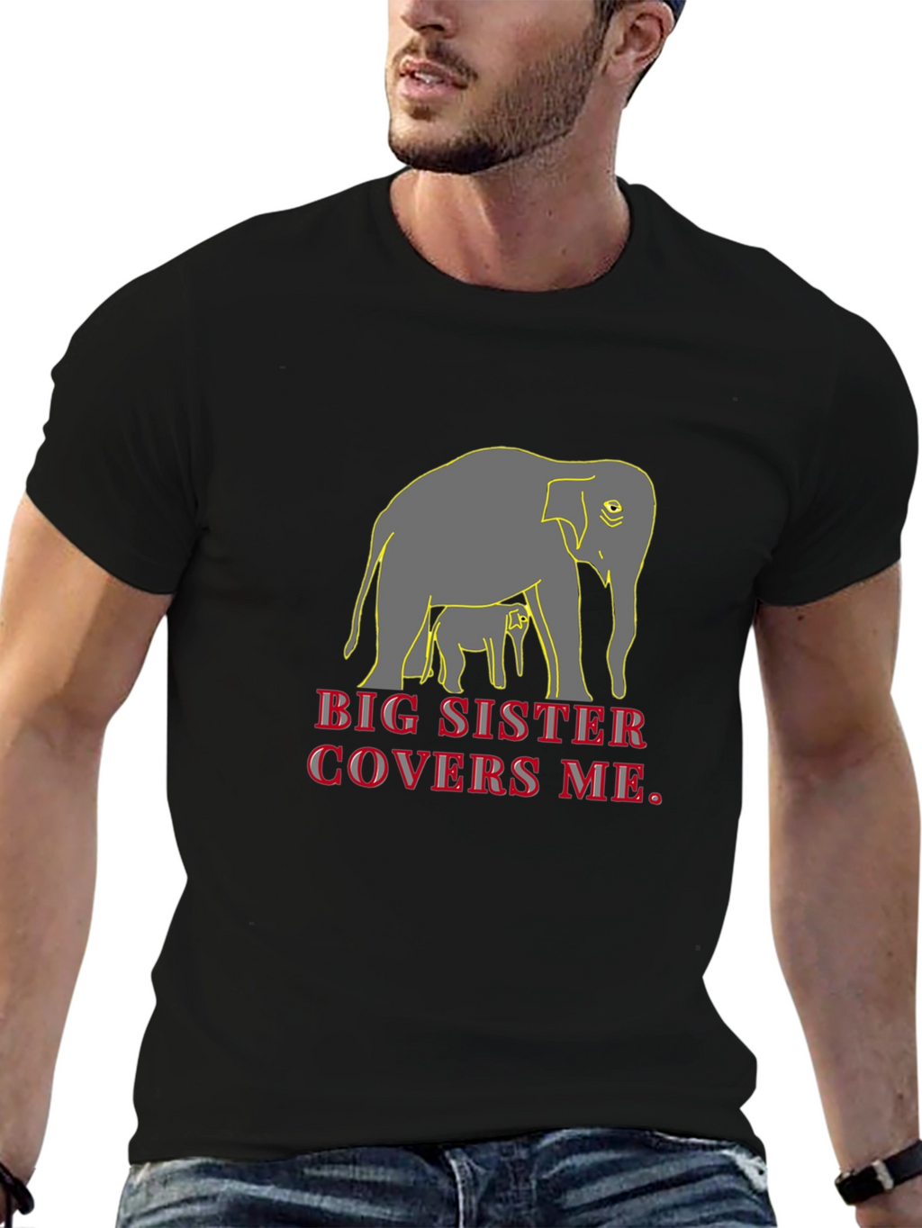 Big Sister Elephant Graphic T-Shirt