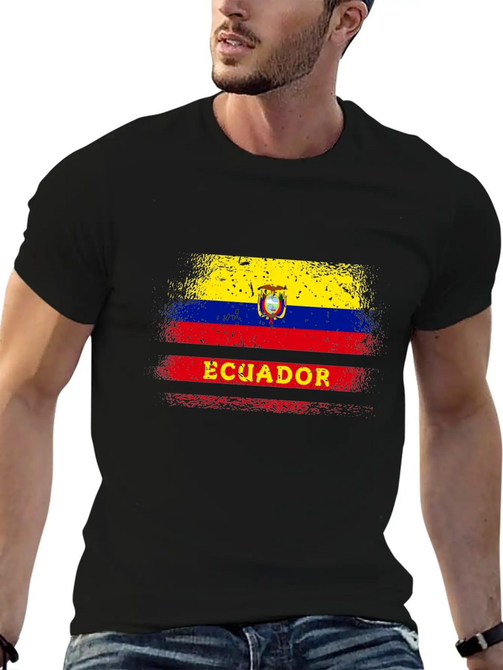 Ecuador Vintage Design / Flag Basic Graphic T-Shirt – Daily Comfort In Soft Cotton