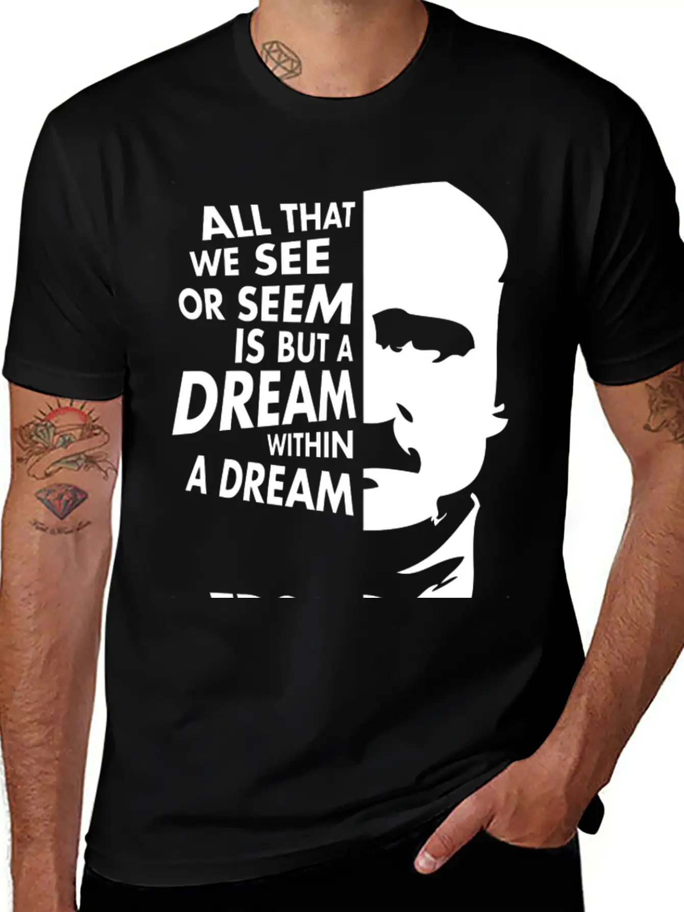 Edgar Allan Poe Dream Within A Dream Relaxed Everyday Tee – Lightweight And Durable Cotton