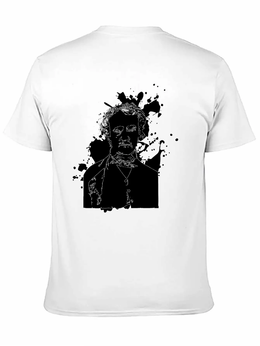 Edgar Allan Poe Splatter Background Basic Graphic T-Shirt – Daily Comfort In Soft Cotton