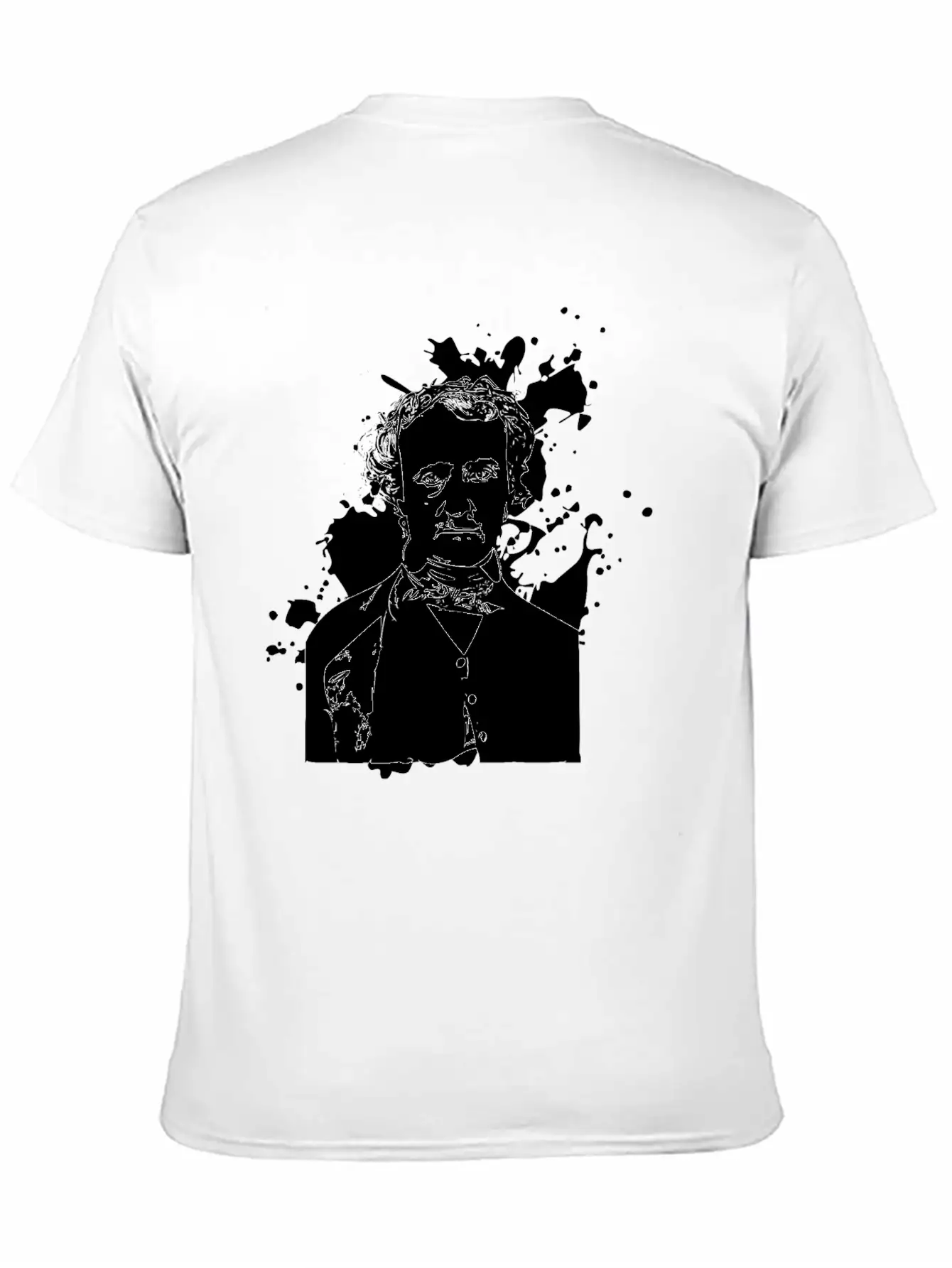 Edgar Allan Poe Splatter Background Basic Graphic T-Shirt – Daily Comfort In Soft Cotton
