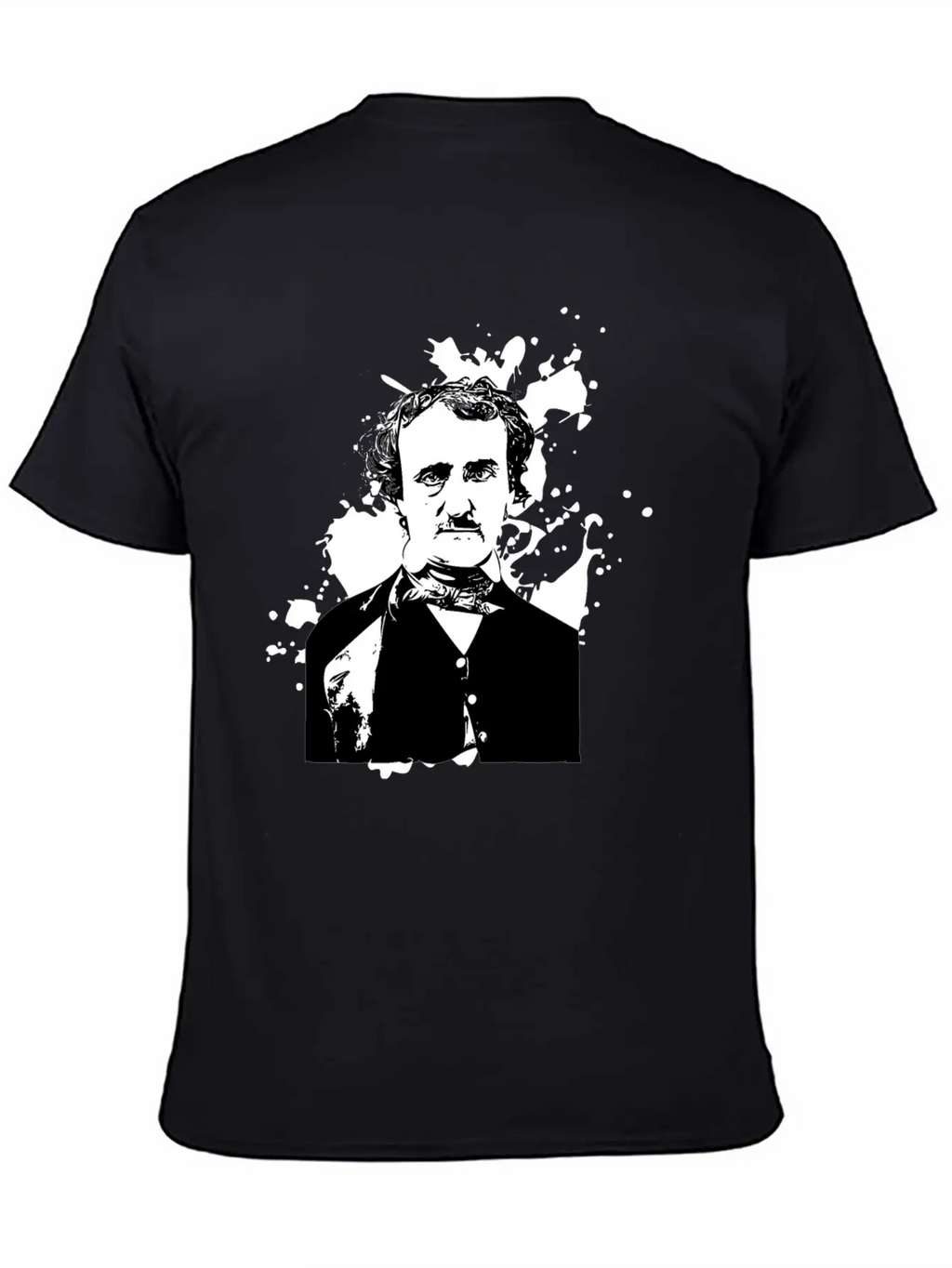 Edgar Allan Poe Splatter Background Basic Graphic T-Shirt – Daily Comfort In Soft Cotton