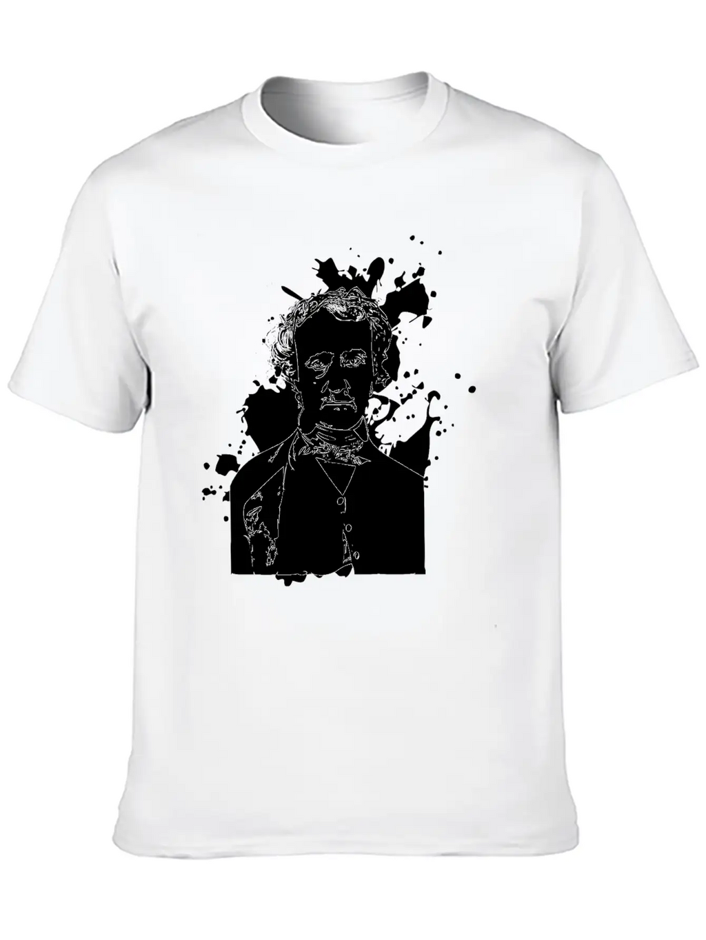 Edgar Allan Poe Splatter Background Basic Graphic T-Shirt – Daily Comfort In Soft Cotton