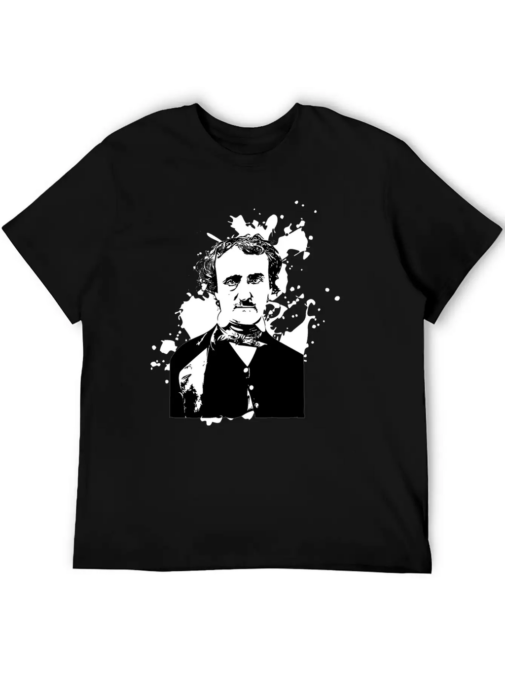 Edgar Allan Poe Splatter Background Basic Graphic T-Shirt – Daily Comfort In Soft Cotton