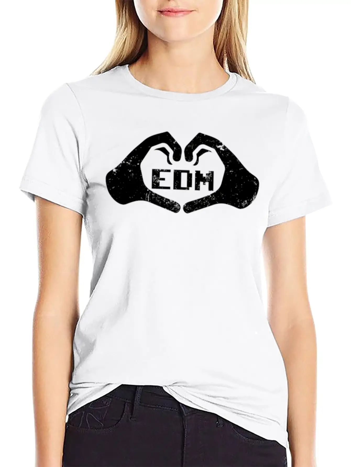 Edm Rave Hands Forming Heart Love Techno Gift Breathable Soft Cotton T-Shirt – Timeless Casual Look