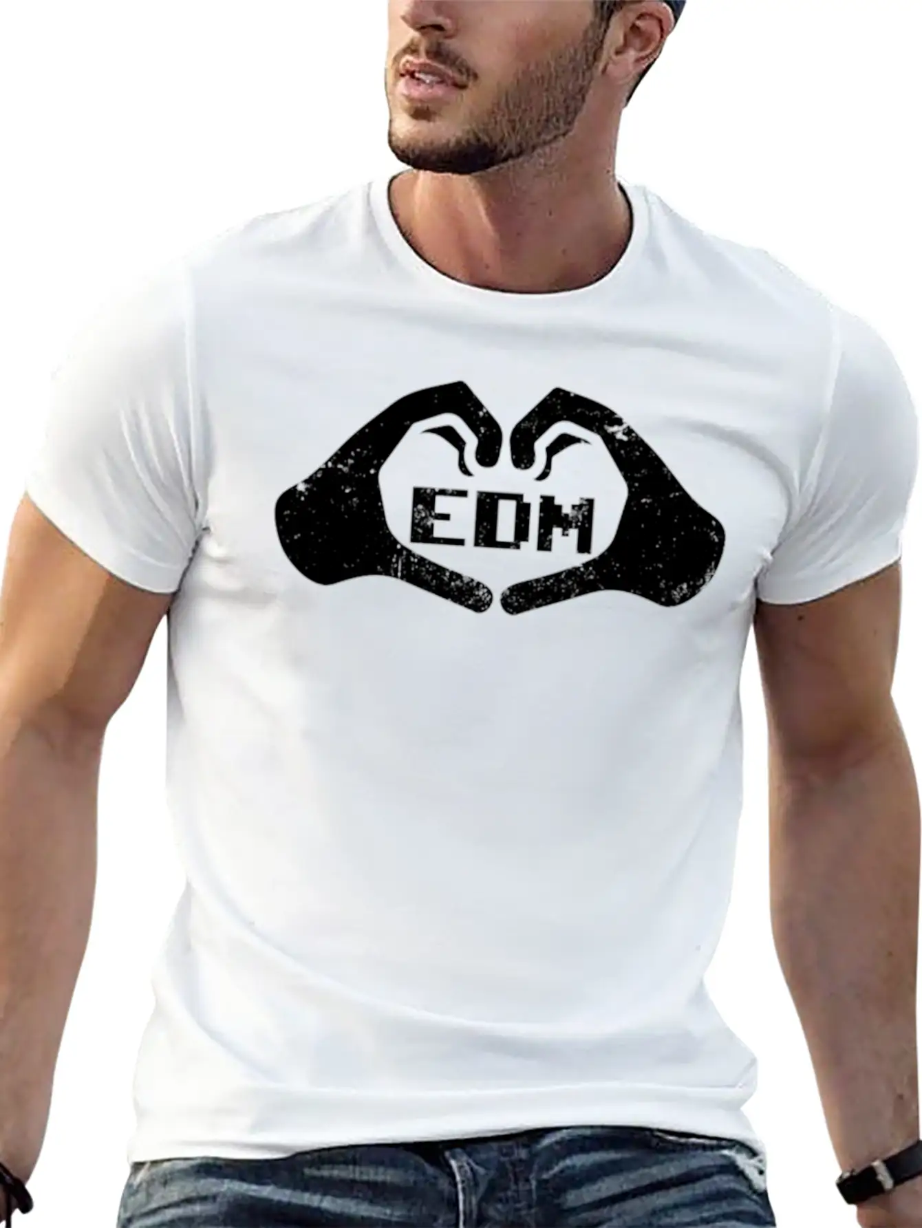 Edm Rave Hands Forming Heart Love Techno Gift Breathable Soft Cotton T-Shirt – Timeless Casual Look