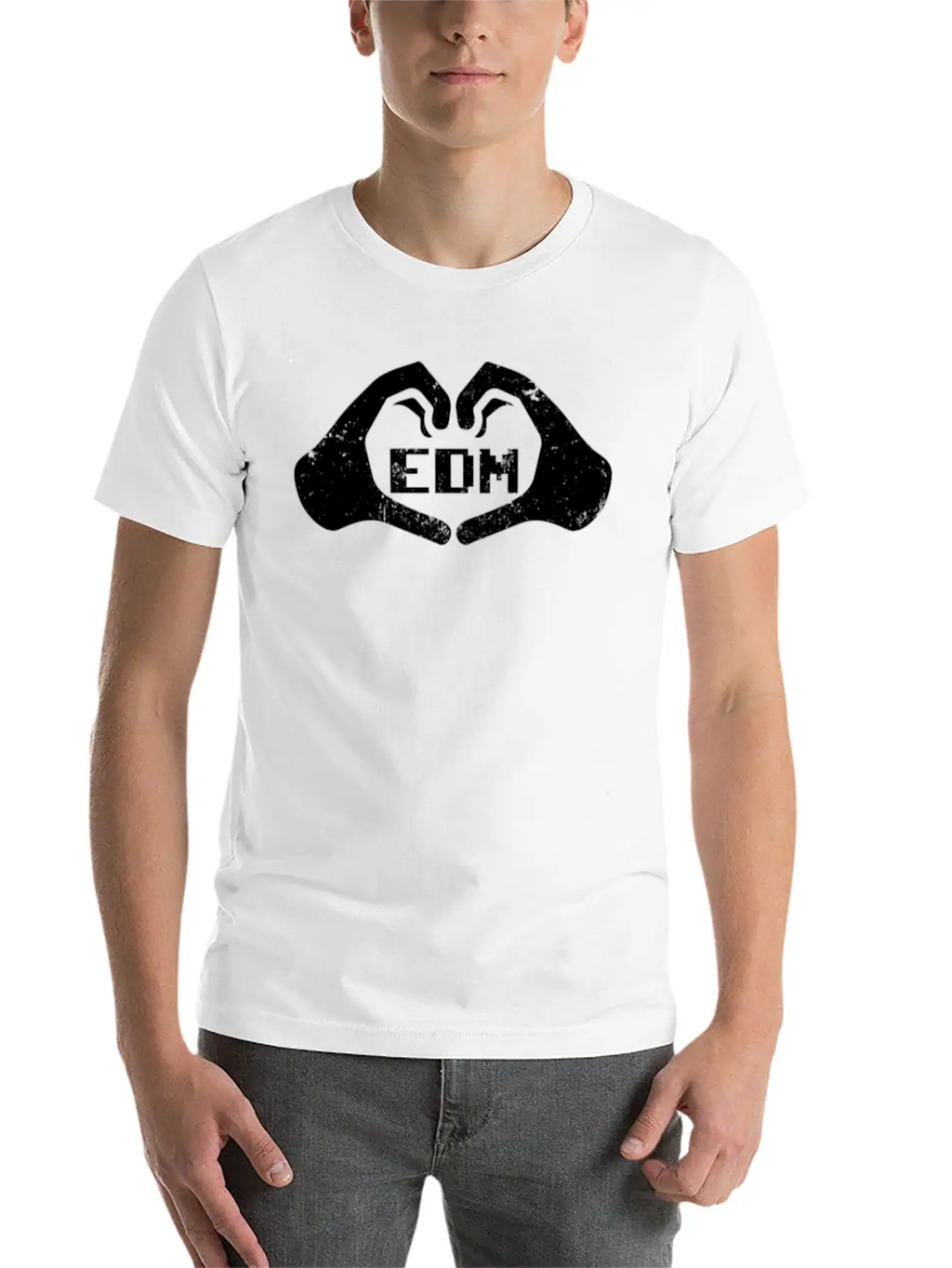 Edm Rave Hands Forming Heart Love Techno Gift Breathable Soft Cotton T-Shirt – Timeless Casual Look