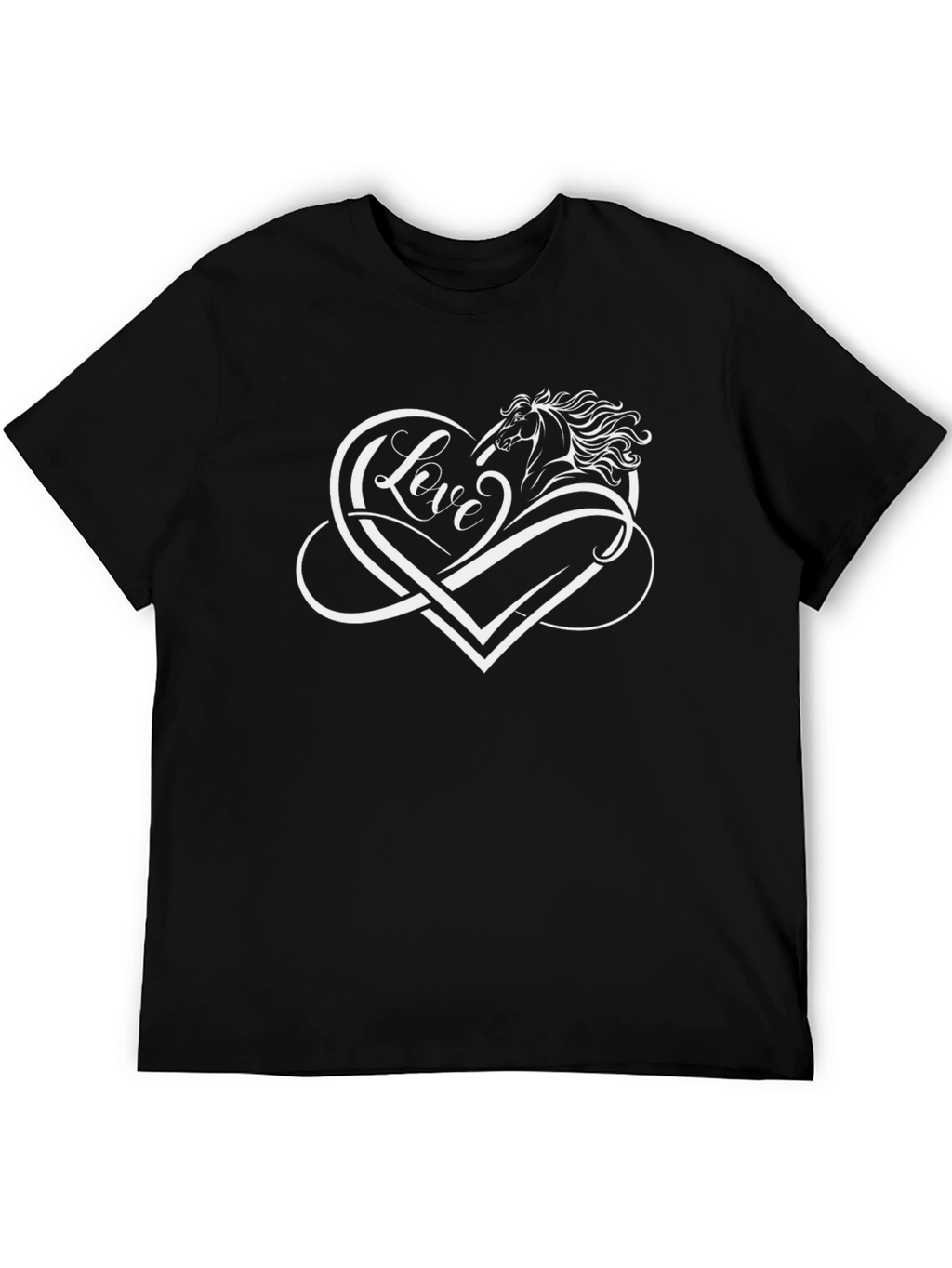 Love Horse Graphic T-Shirt - Black