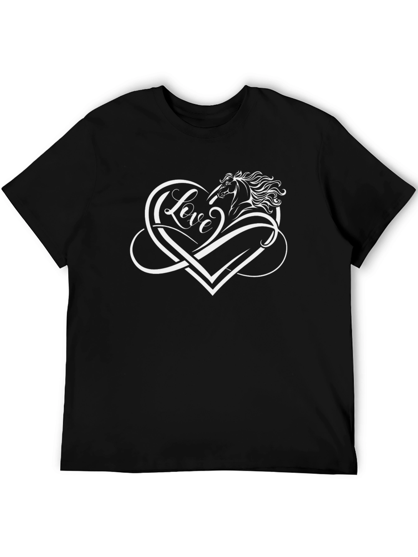 Love Horse Graphic T-Shirt - Black