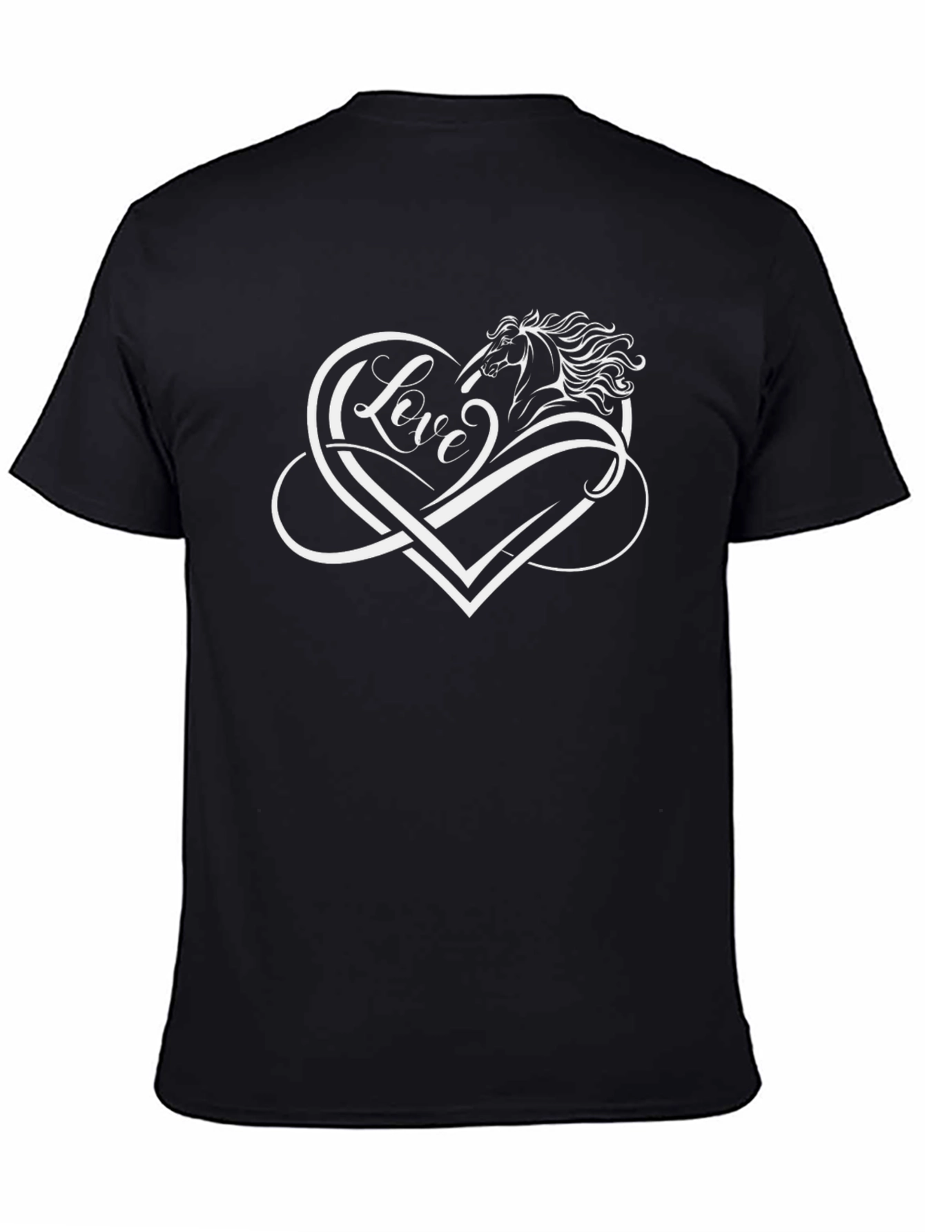 Love Horse Graphic T-Shirt - Black
