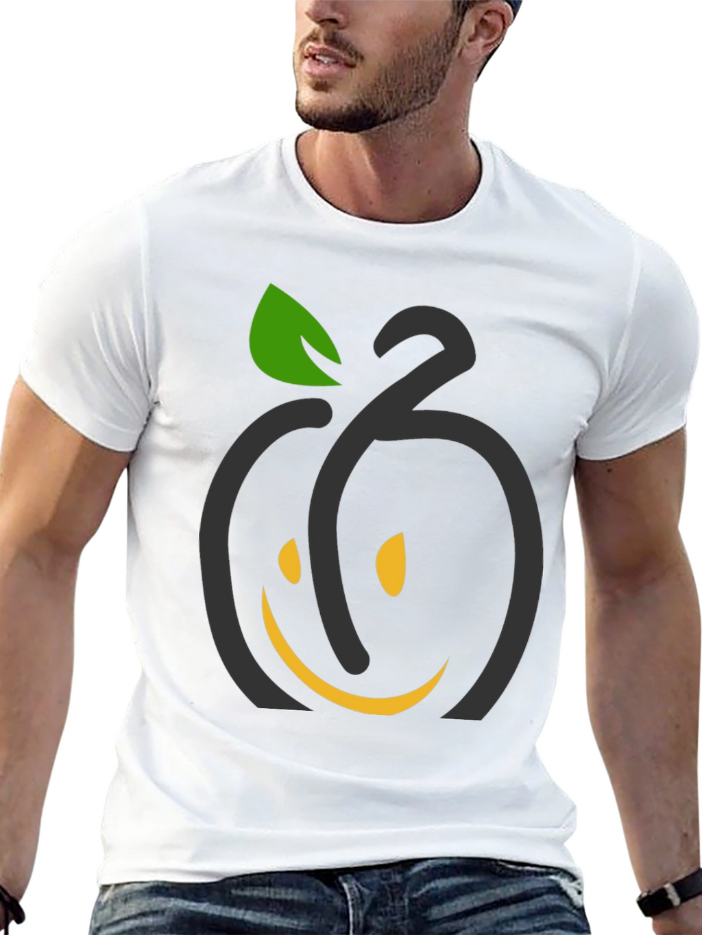 Smiling Fruit Graphic Tee - Black