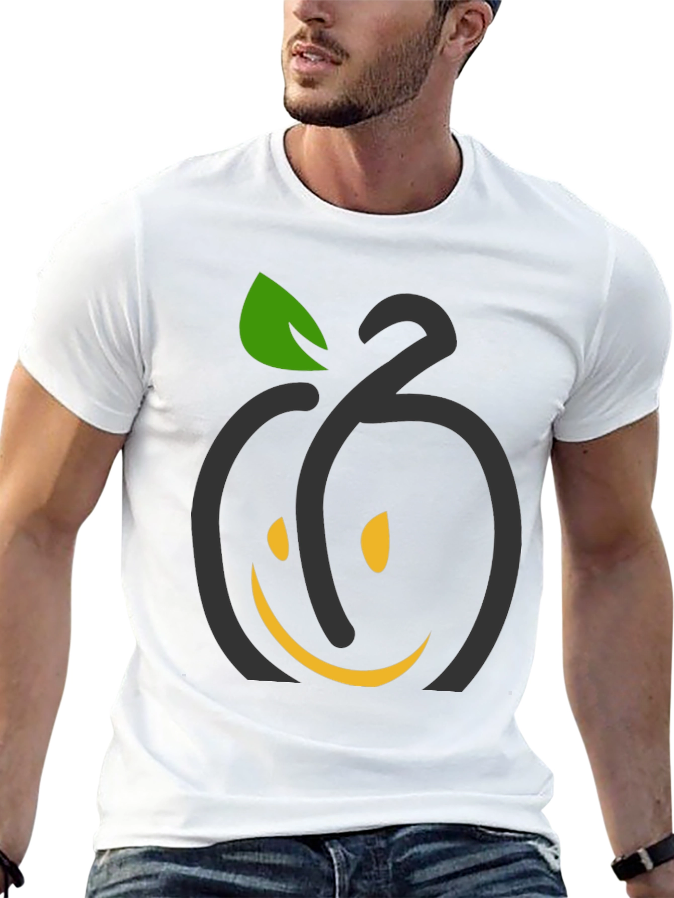 Smiling Fruit Graphic Tee - Black