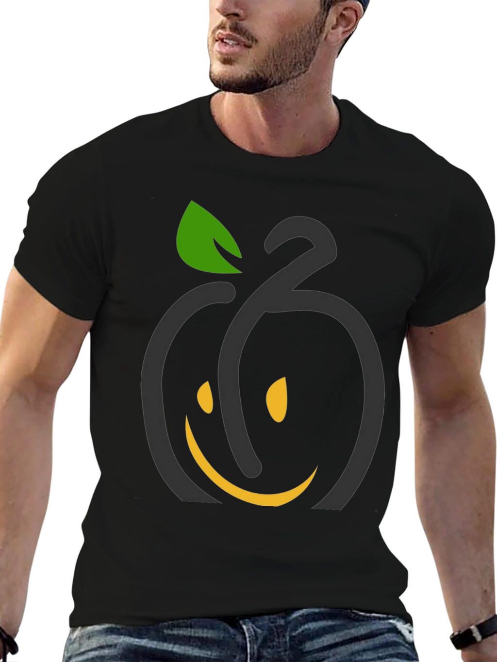 Smiling Fruit Graphic Tee - Black