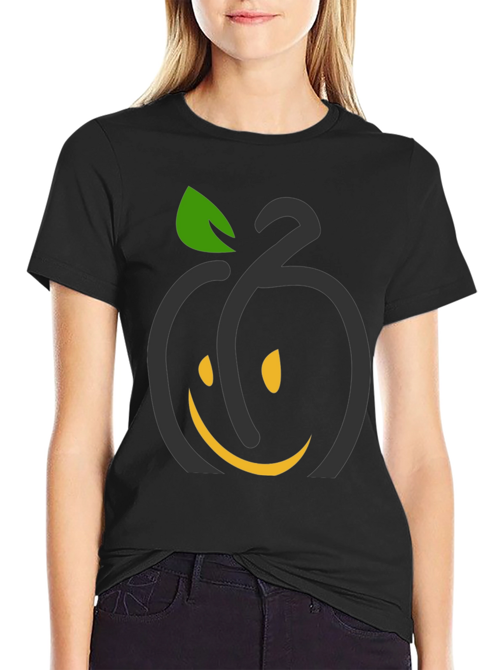 Smiling Fruit Graphic Tee - Black