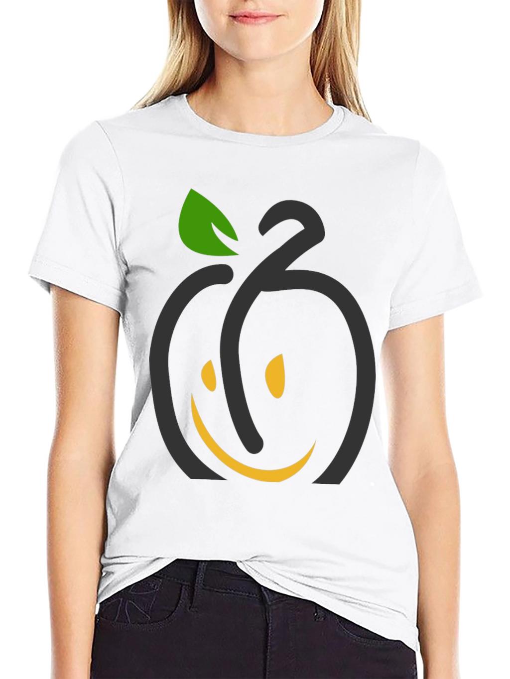 Smiling Fruit Graphic Tee - Black