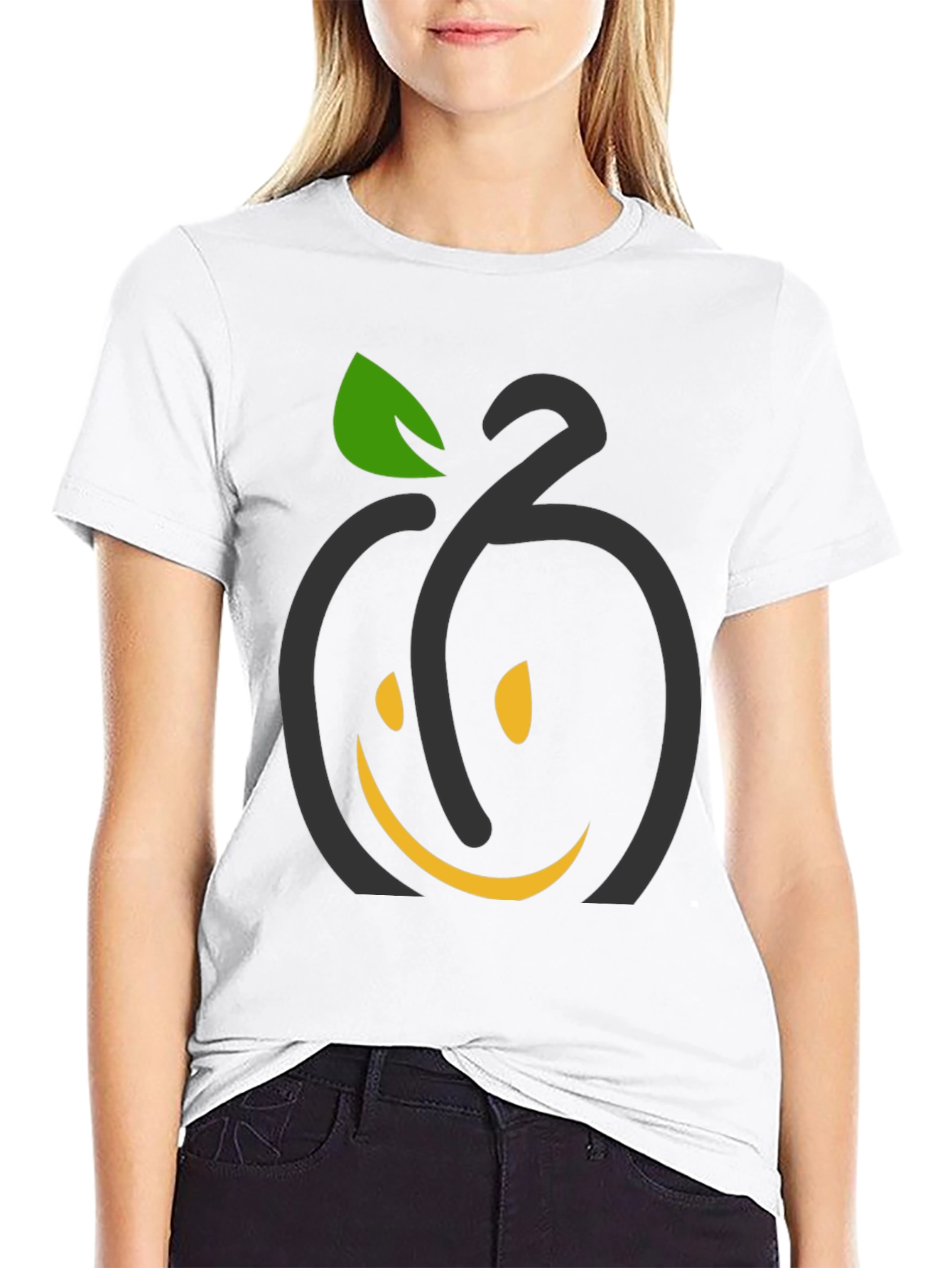 Smiling Fruit Graphic Tee - Black