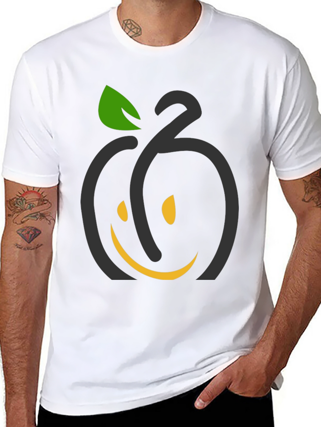 Smiling Fruit Graphic Tee - Black