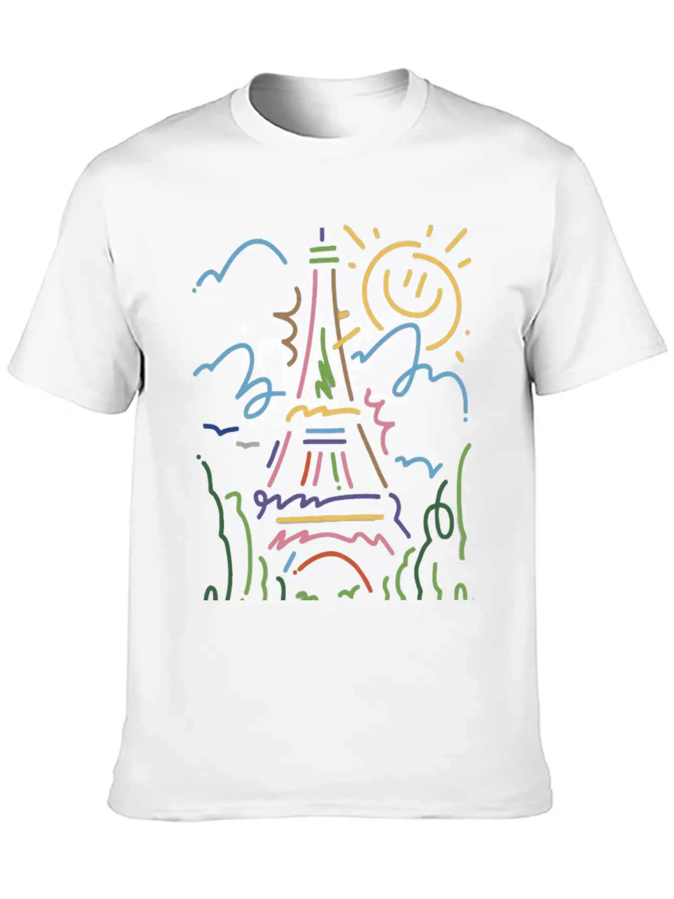 Eiffel Tower Paris Hand Painted Paris France Essential Cotton Tee For Daily Outfits – Unisex Style