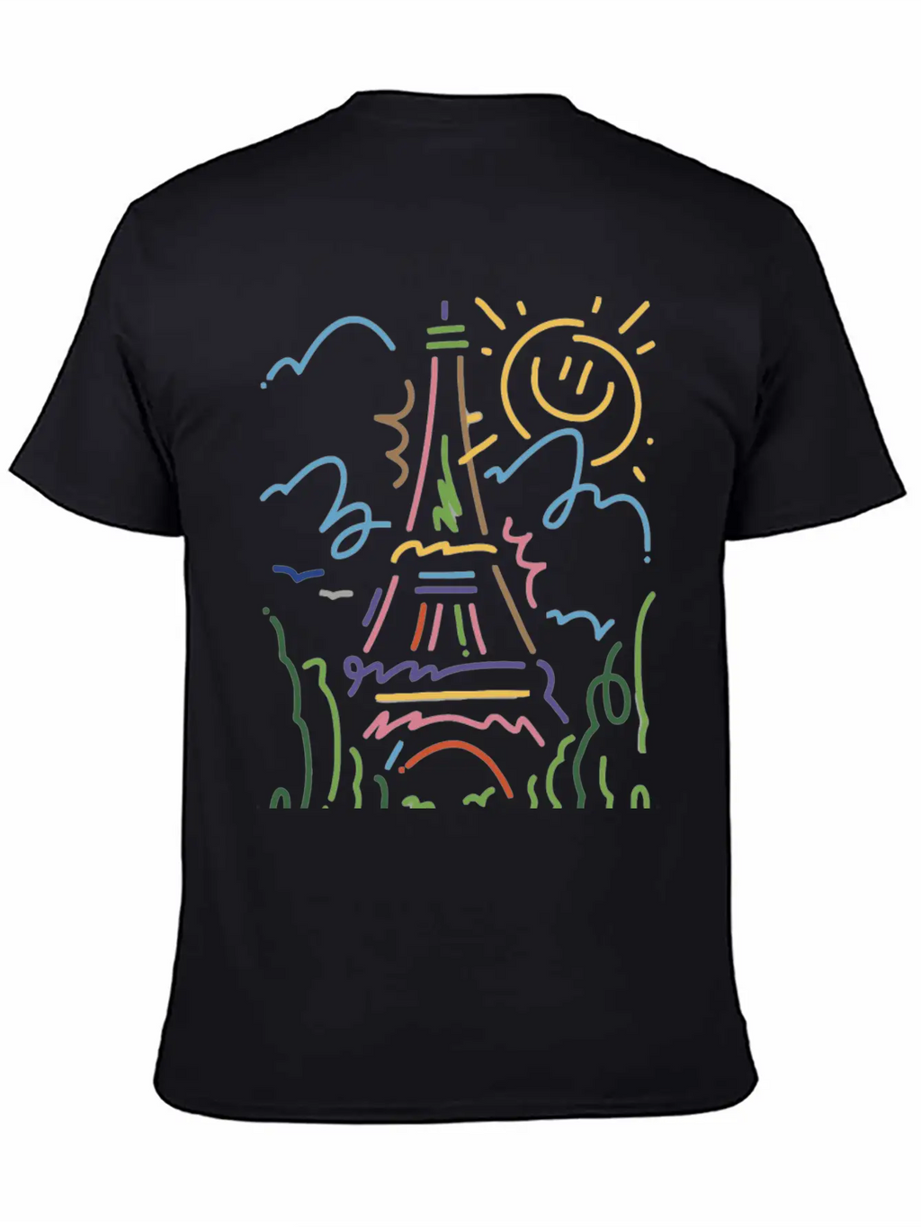 Eiffel Tower Paris Hand Painted Paris France Essential Cotton Tee For Daily Outfits – Unisex Style