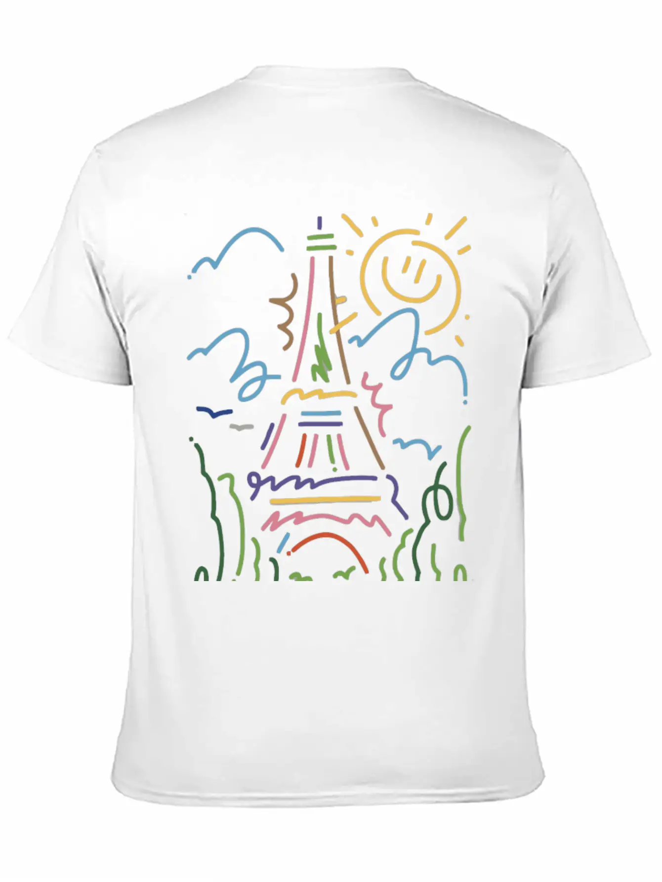 Eiffel Tower Paris Hand Painted Paris France Essential Cotton Tee For Daily Outfits – Unisex Style