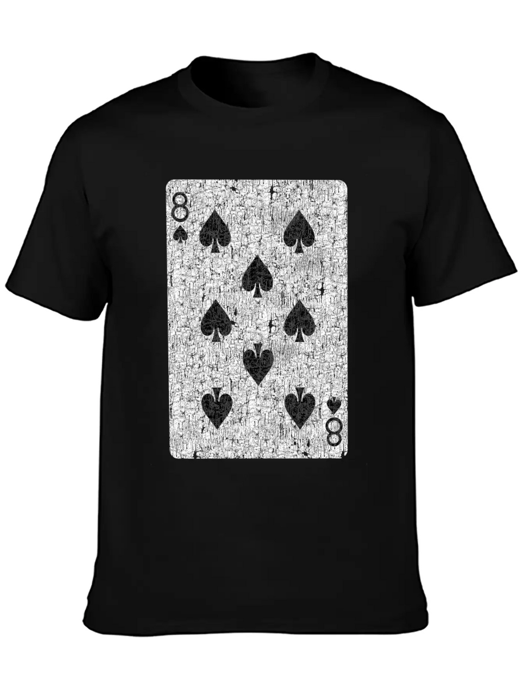 Eight Of Spades Playing Card Timeless Short Sleeve Tee – Comfy And Minimalist Design