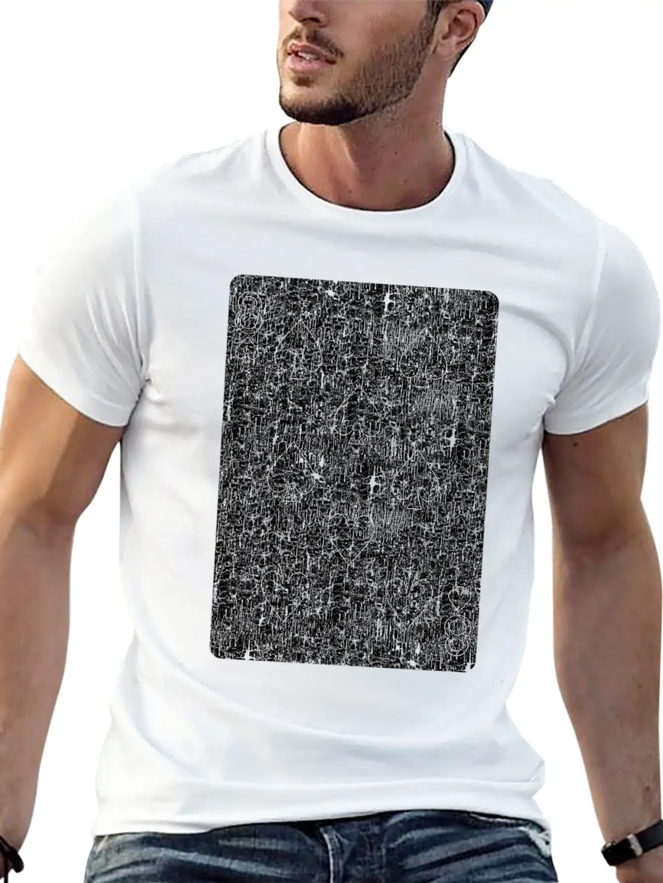 Eight Of Spades Playing Card Timeless Short Sleeve Tee – Comfy And Minimalist Design