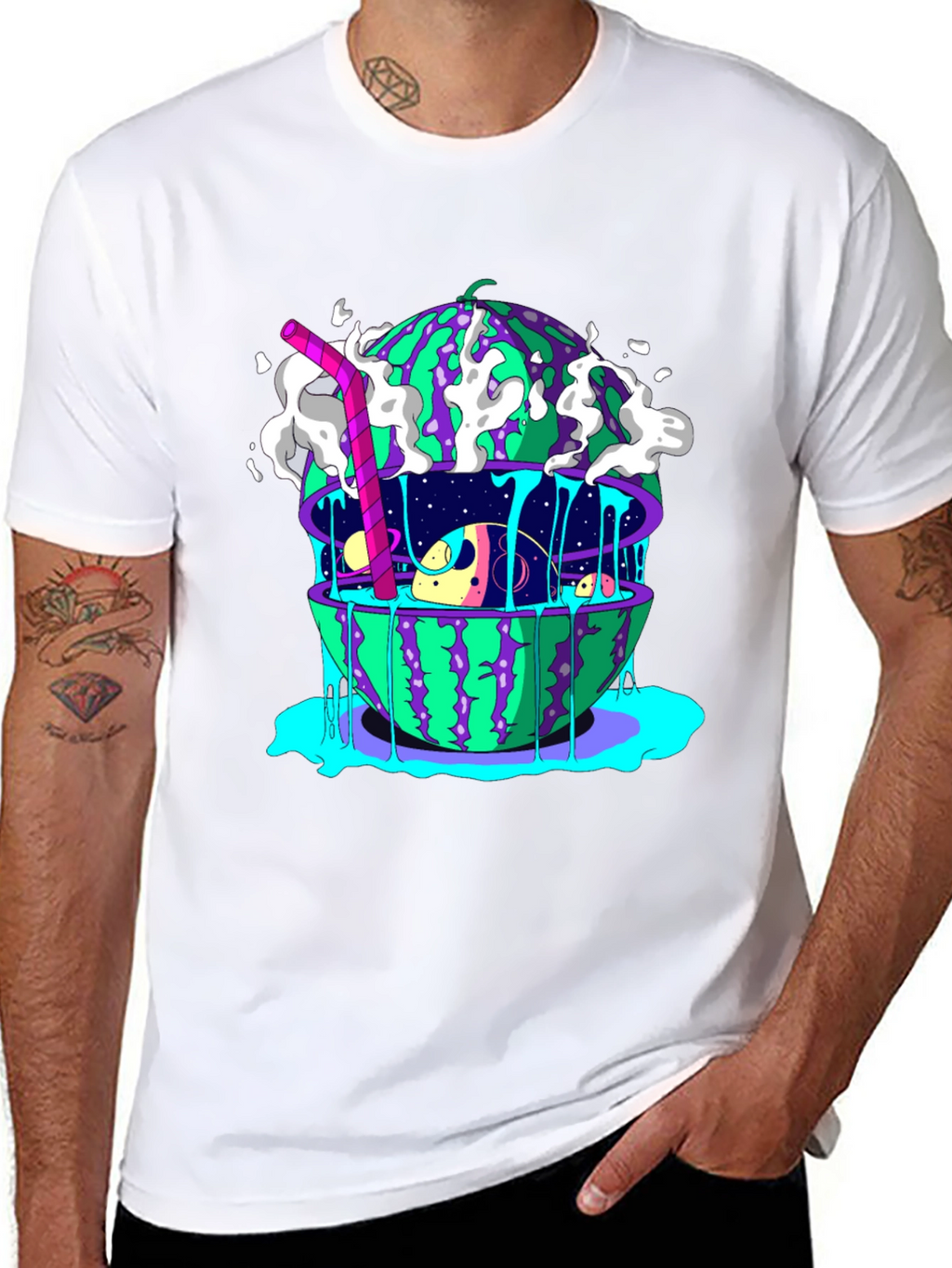 Surreal Watermelon Planet T-Shirt