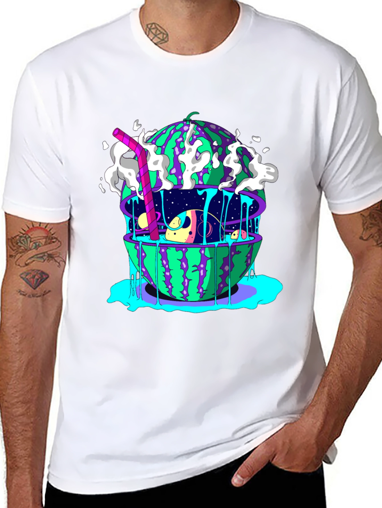 Surreal Watermelon Planet T-Shirt