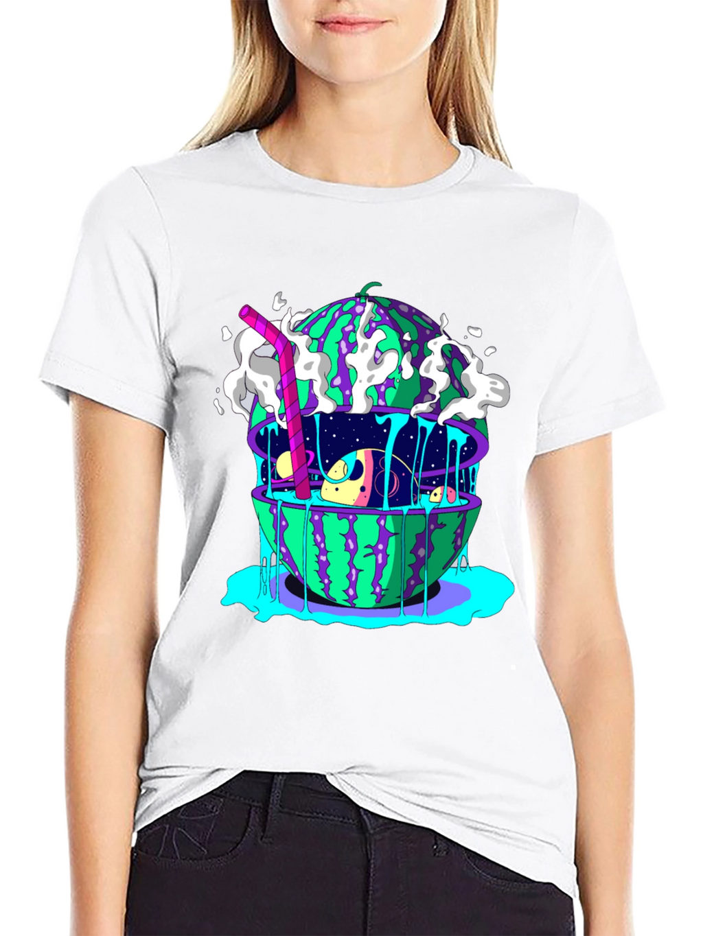 Surreal Watermelon Planet T-Shirt