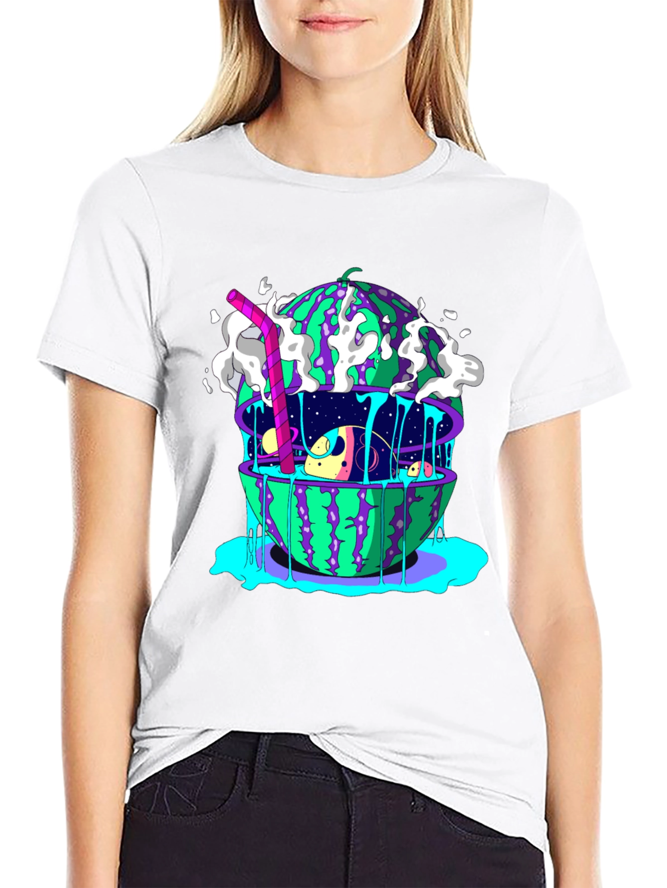 Surreal Watermelon Planet T-Shirt