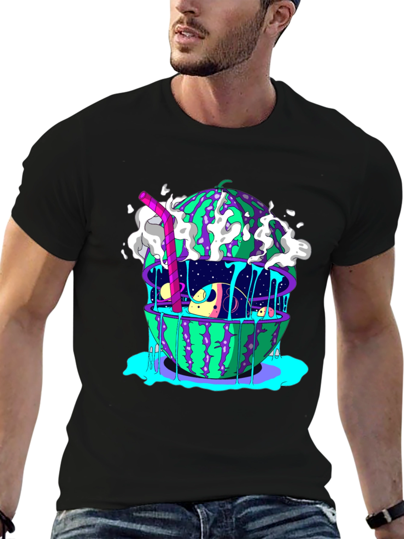 Surreal Watermelon Planet T-Shirt