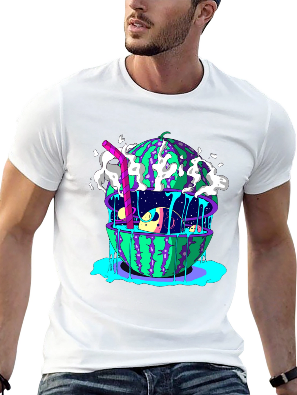 Surreal Watermelon Planet T-Shirt