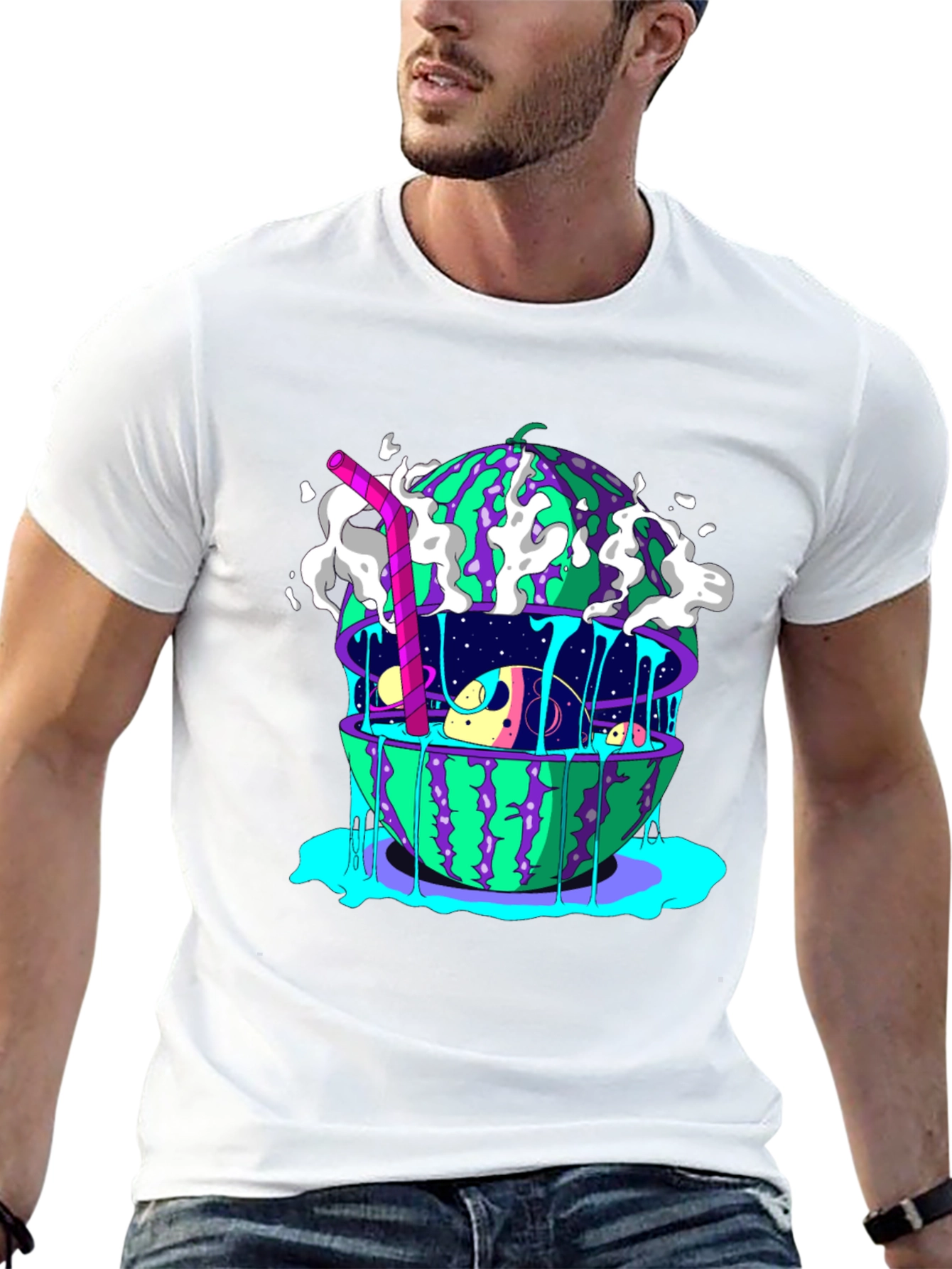 Surreal Watermelon Planet T-Shirt