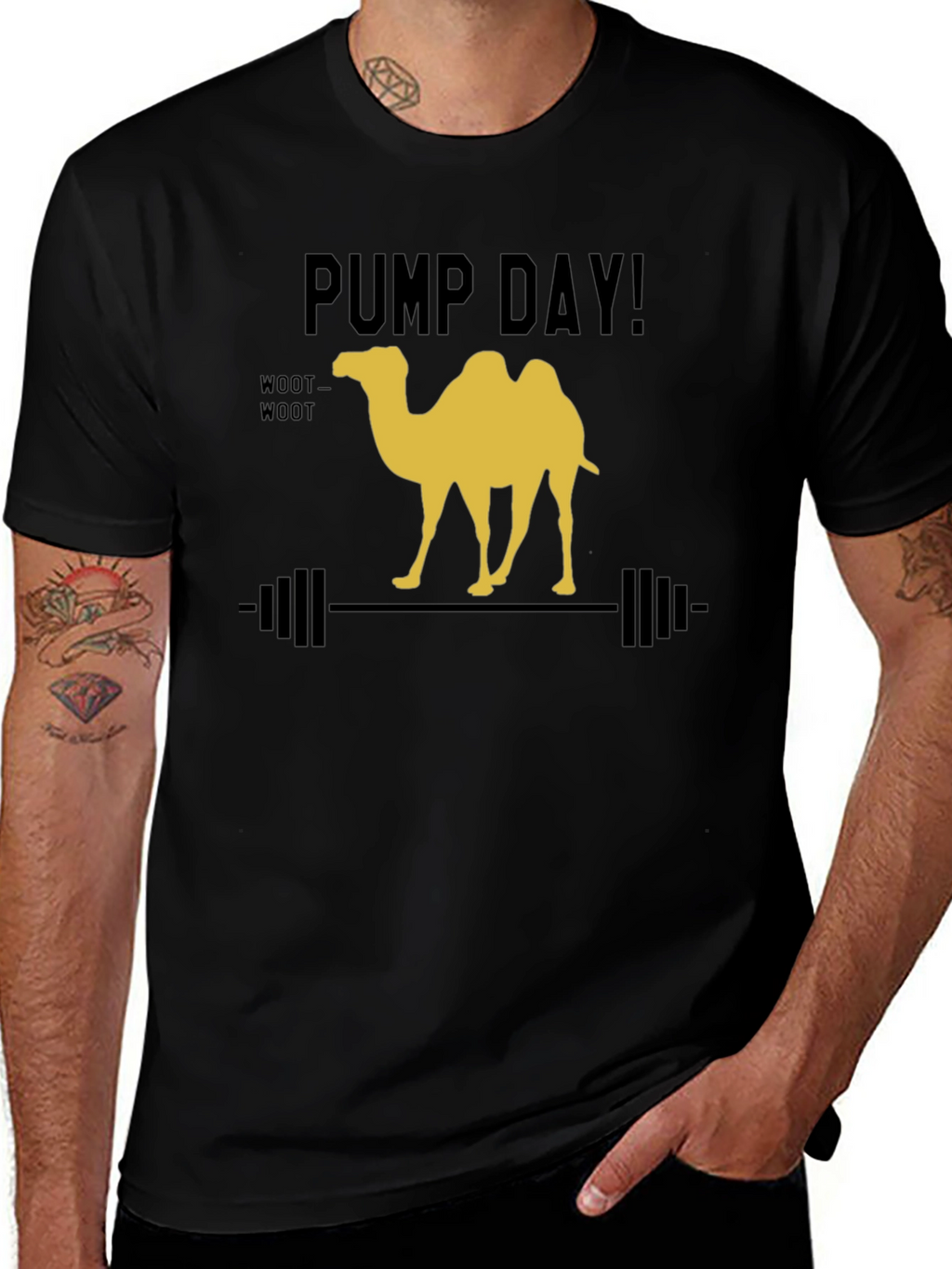 Pump Day Camel Lifting Weights Graphic Tee
