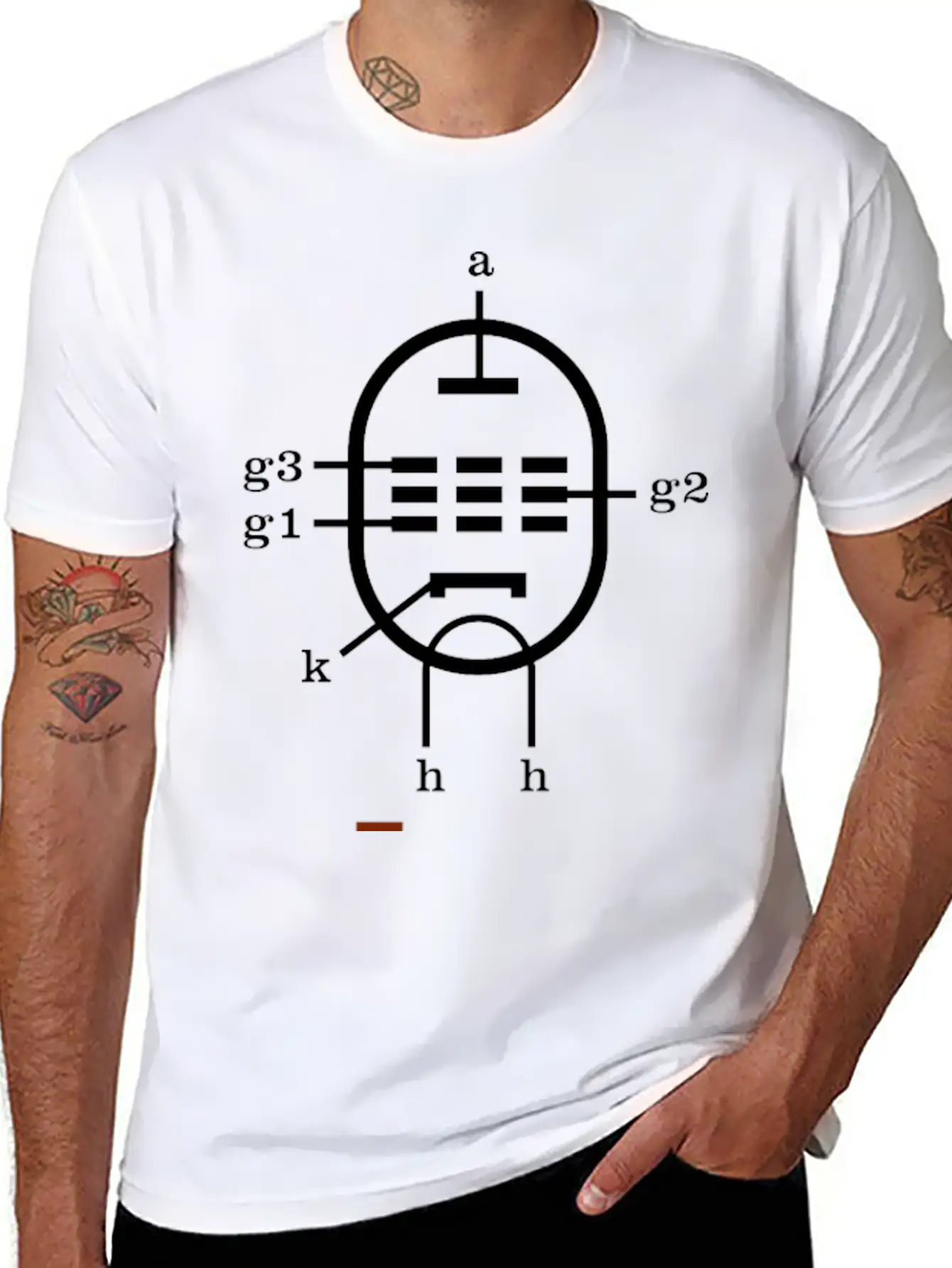 EL34 Vacuum Tube Schema Stylish Everyday T-Shirt – Unisex Basic Cotton Tee