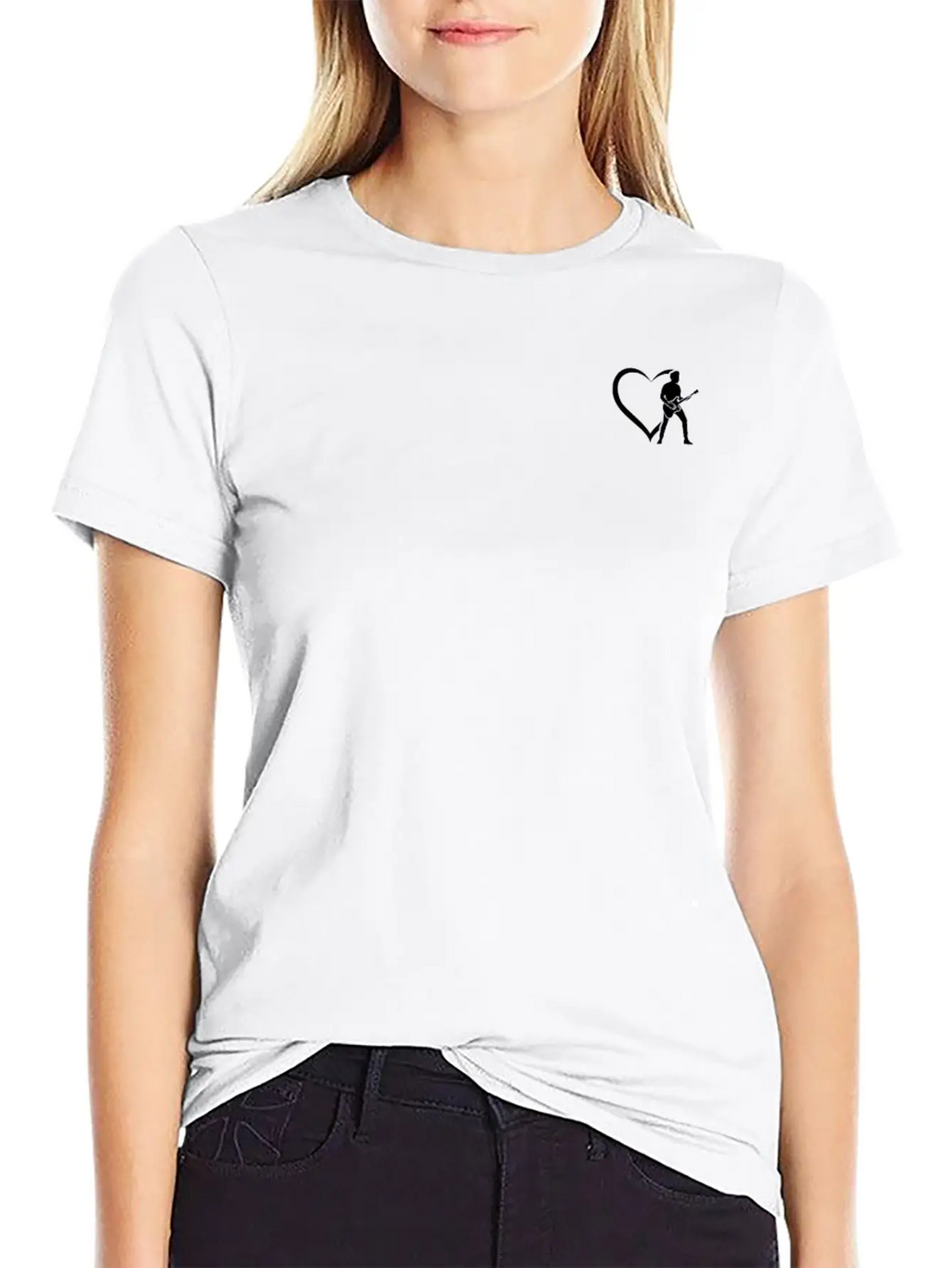 Electric Guitar Player Guitar Heart Bass Guitar Pl Breathable Soft Cotton T-Shirt – Timeless Casual Look