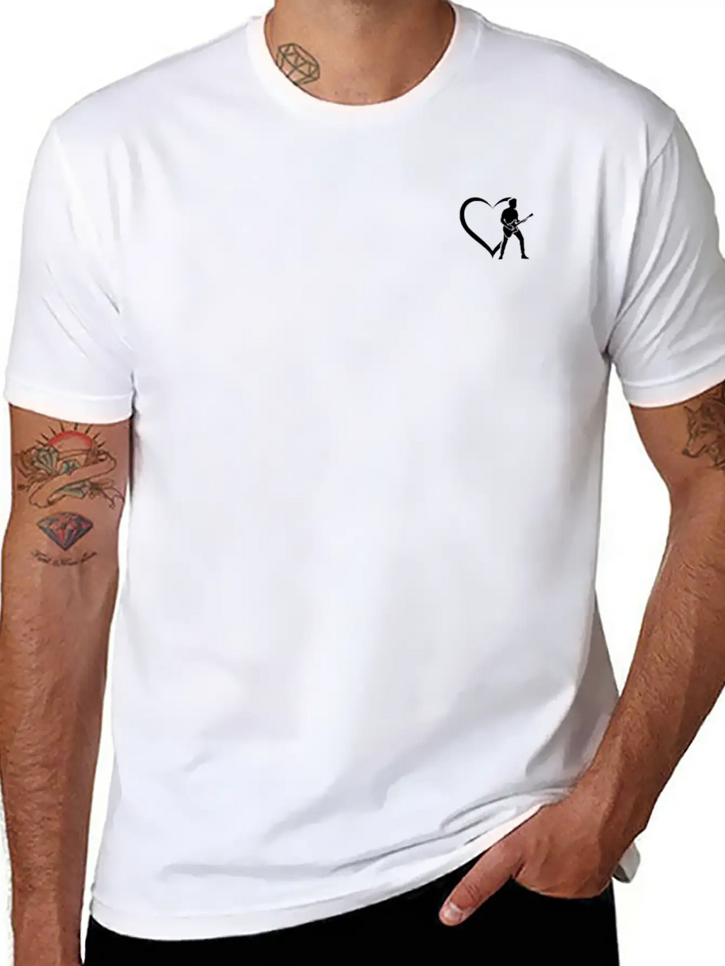 Electric Guitar Player Guitar Heart Bass Guitar Pl Breathable Soft Cotton T-Shirt – Timeless Casual Look