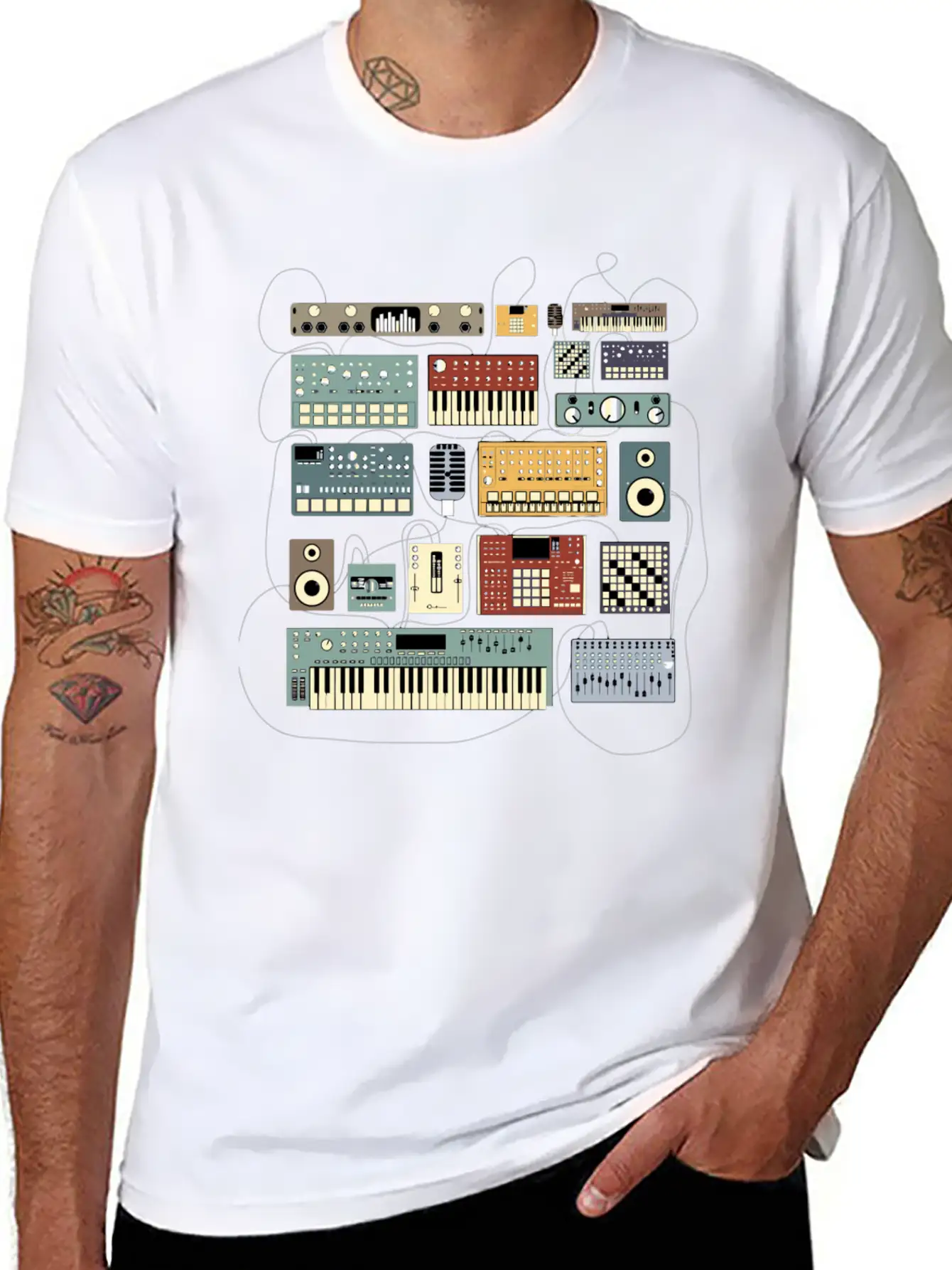 Electronic Musician Synthesizers And Drum Machine Relaxed Everyday Tee – Lightweight And Durable Cotton