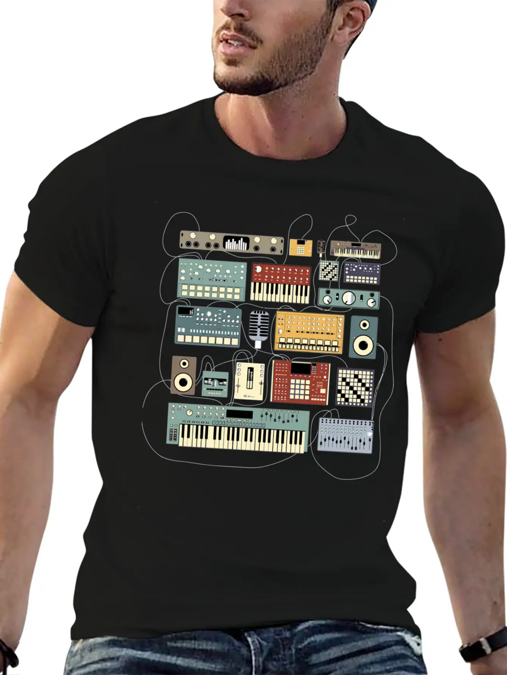 Electronic Musician Synthesizers And Drum Machine Relaxed Everyday Tee – Lightweight And Durable Cotton
