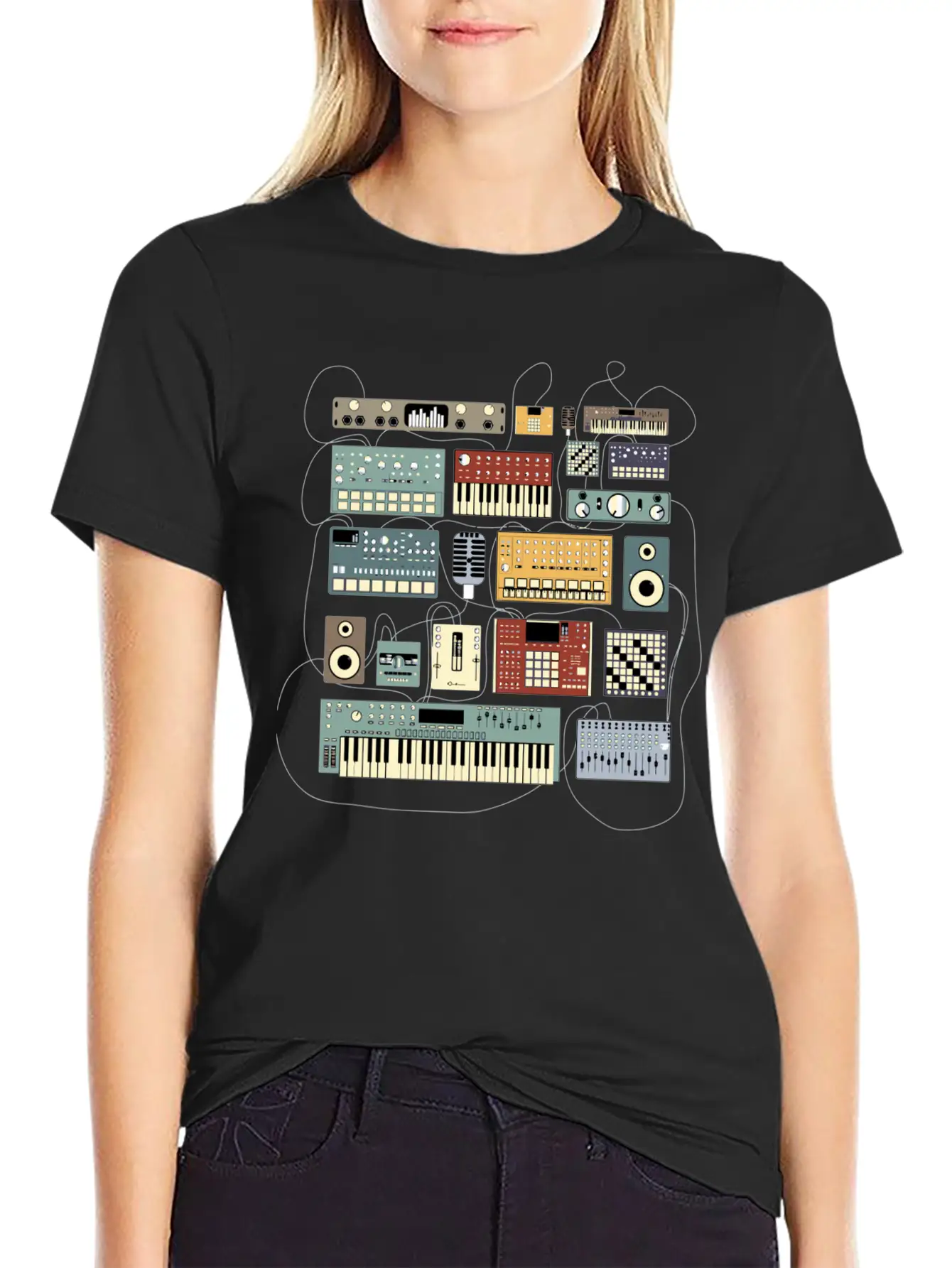 Electronic Musician Synthesizers And Drum Machine Relaxed Everyday Tee – Lightweight And Durable Cotton