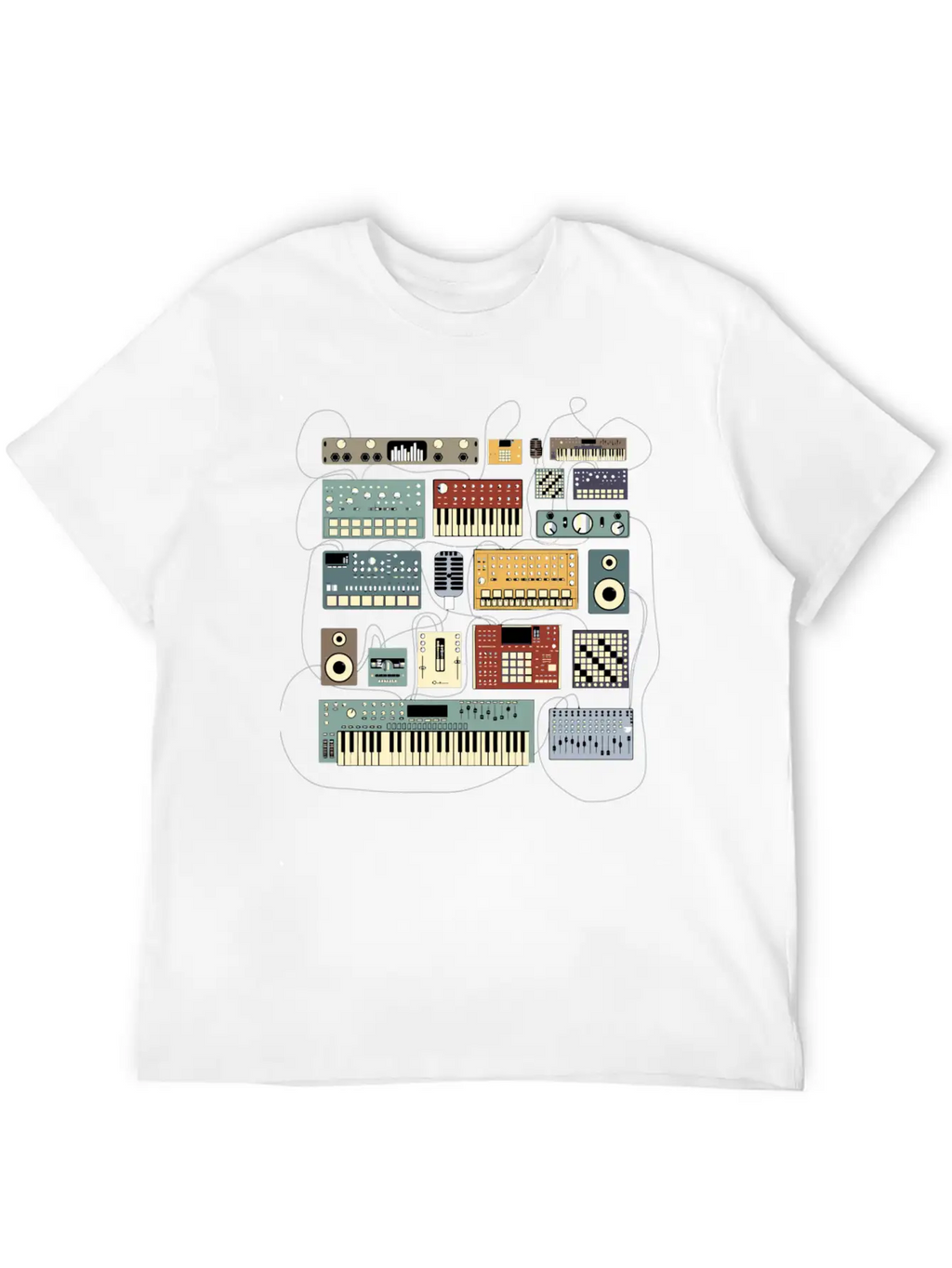 Electronic Musician Synthesizers And Drum Machine Relaxed Everyday Tee – Lightweight And Durable Cotton